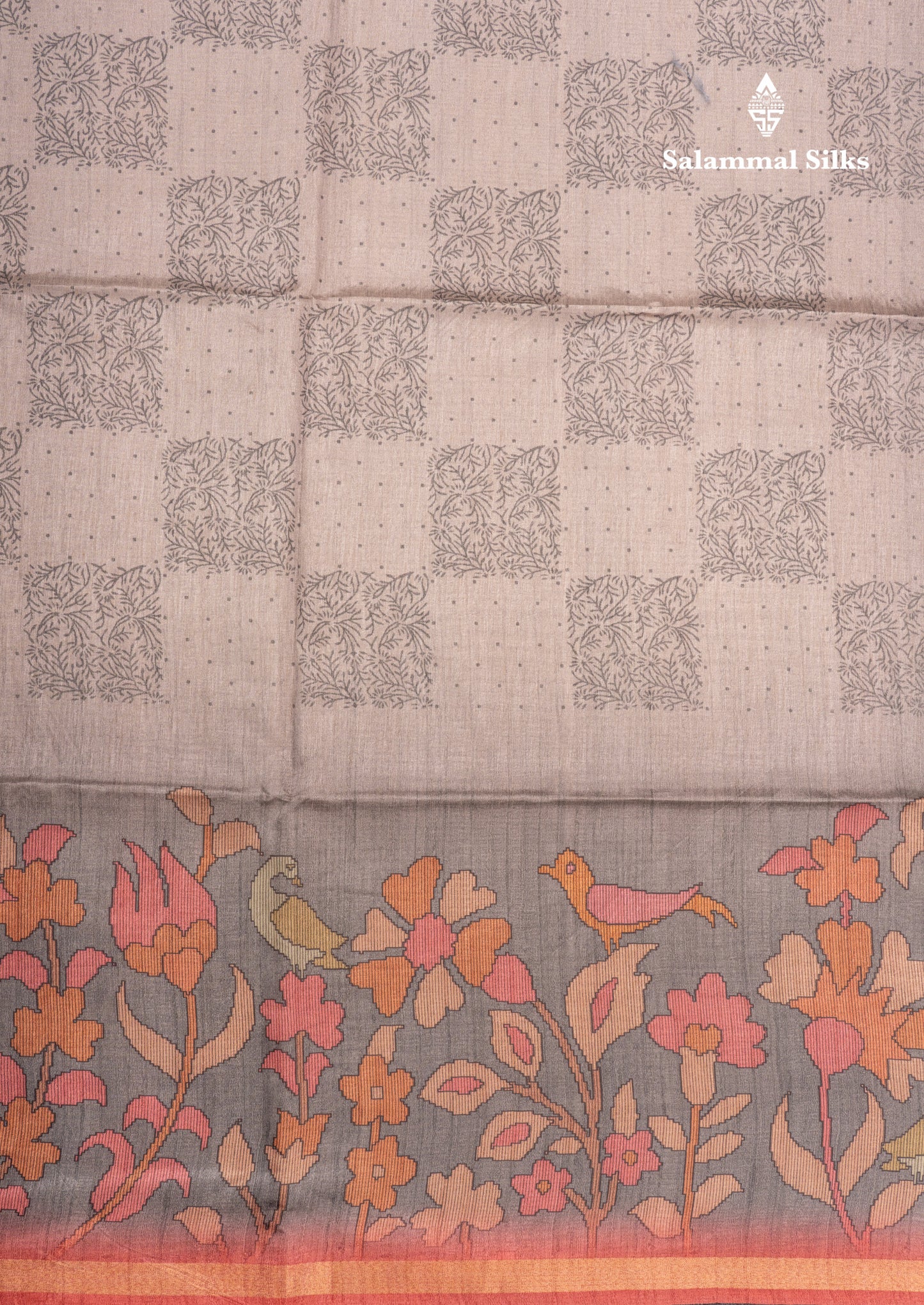 Pista Green Semi Tussar Fancy Saree With Small Ribbon Border