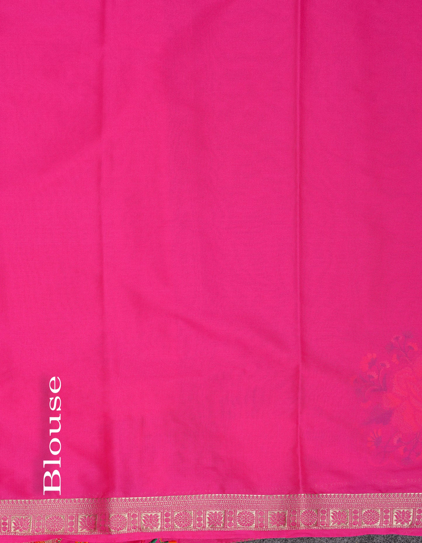 Beautiful Magenta Pink Plain Semi Mysore Silk Saree With Embroidery Border