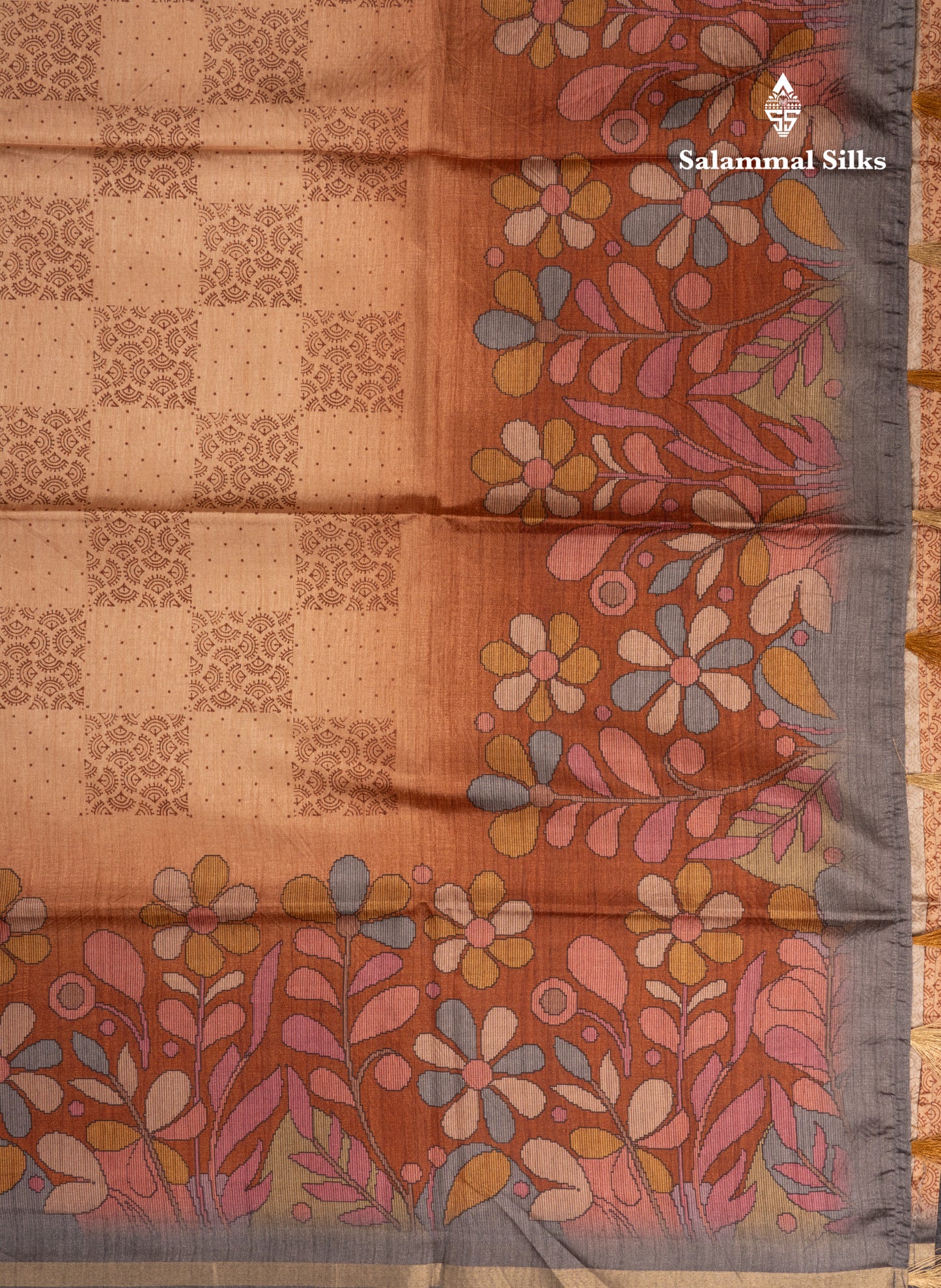Pista Green Semi Tussar Fancy Saree With Small Ribbon Border