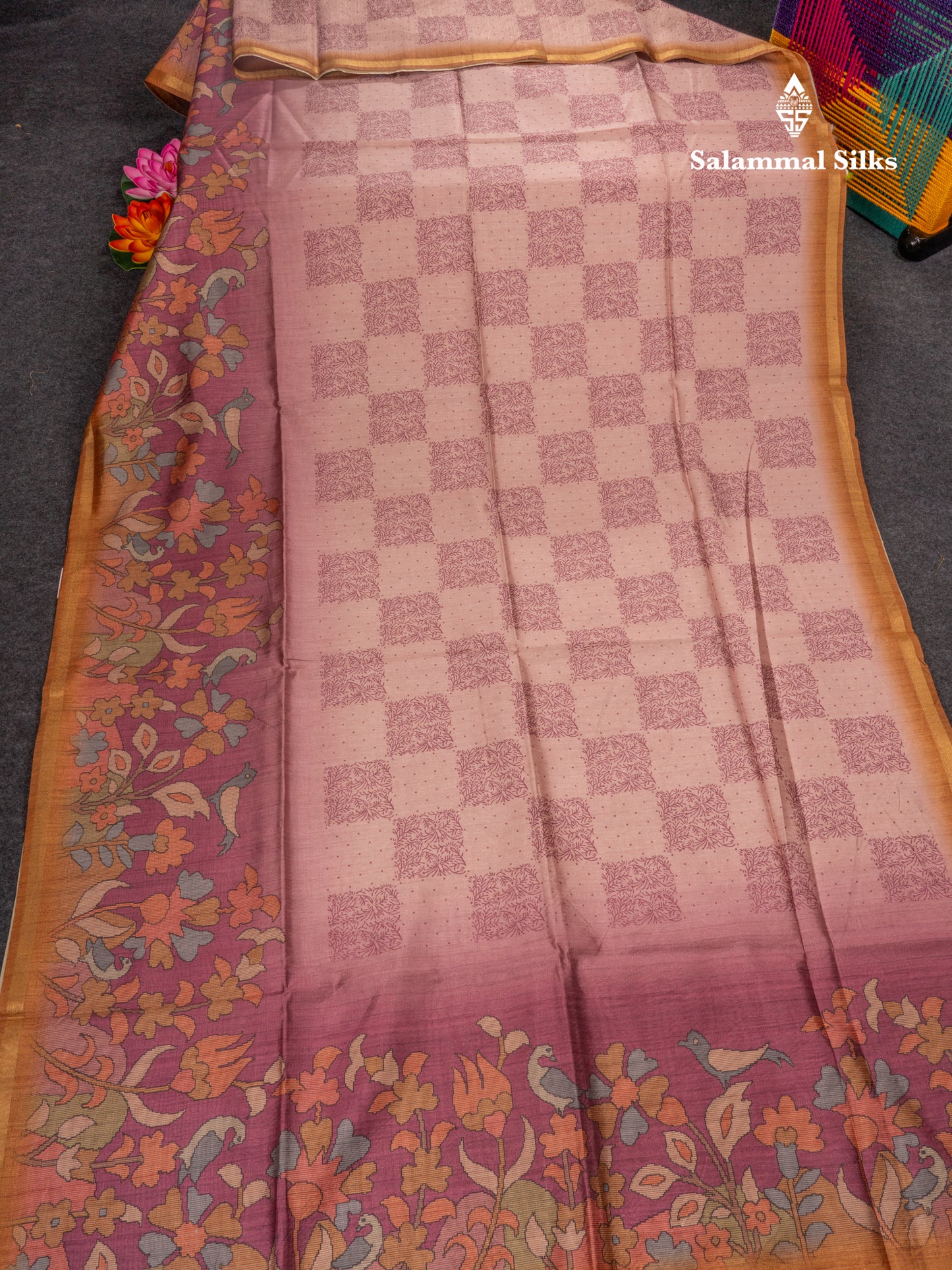 Pista Green Semi Tussar Fancy Saree With Small Ribbon Border
