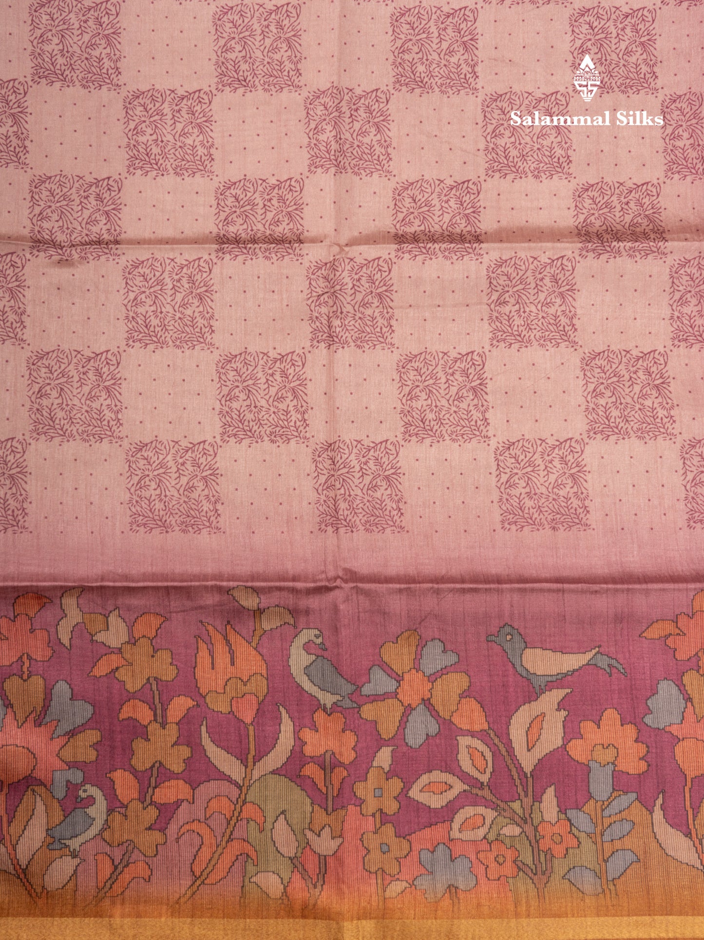 Pista Green Semi Tussar Fancy Saree With Small Ribbon Border