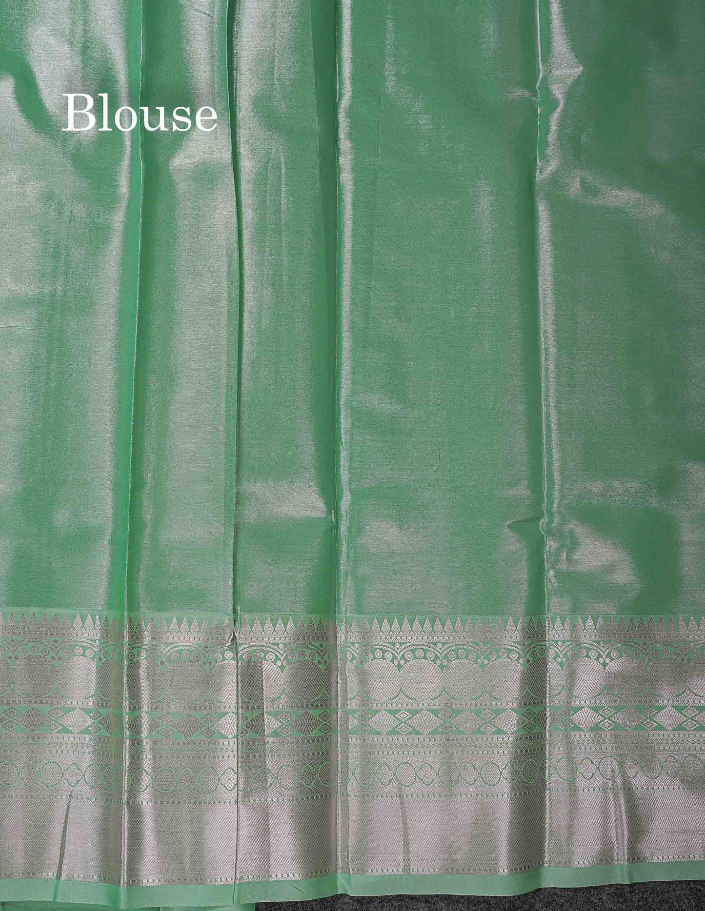 Beautiful Ice Blue Semi Silk Saree With Traditional Evening Morning Border