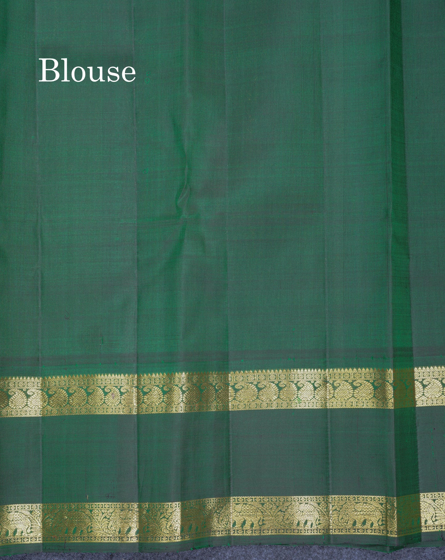 Orange Veldhari Zari Checks Pure Kanjivaram Silk Saree With Contrast Bottle Green Traditional Rettapet Border