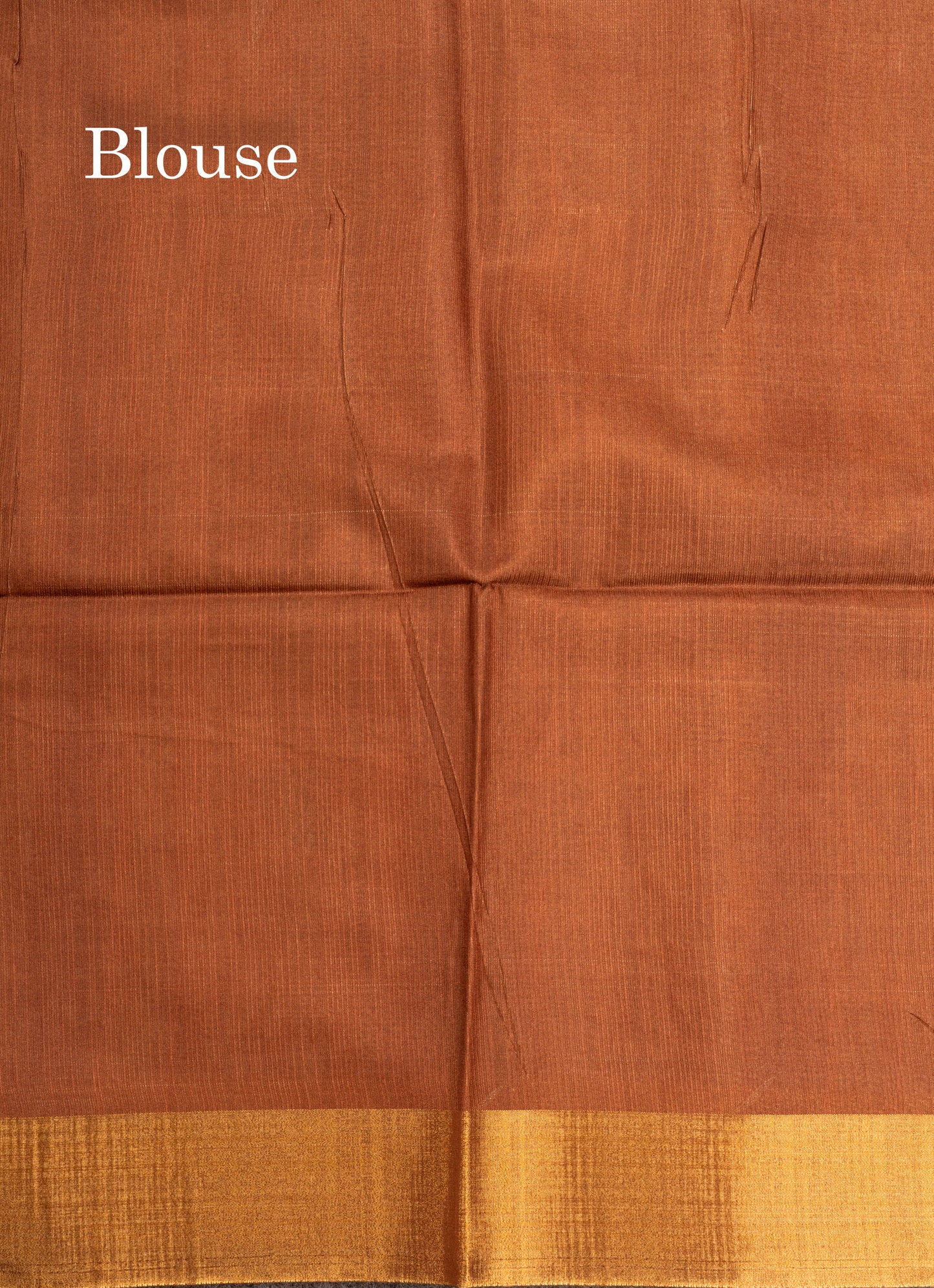 Brown Semi Tussar Fancy Saree With Gold Border