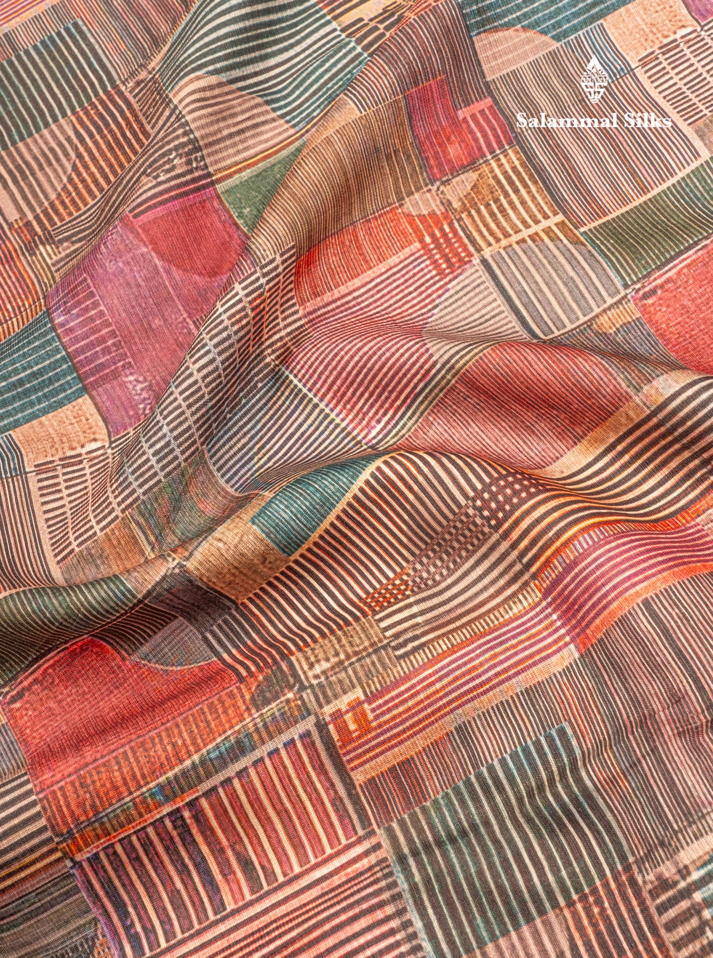 Brown Semi Tussar Fancy Saree With Gold Border