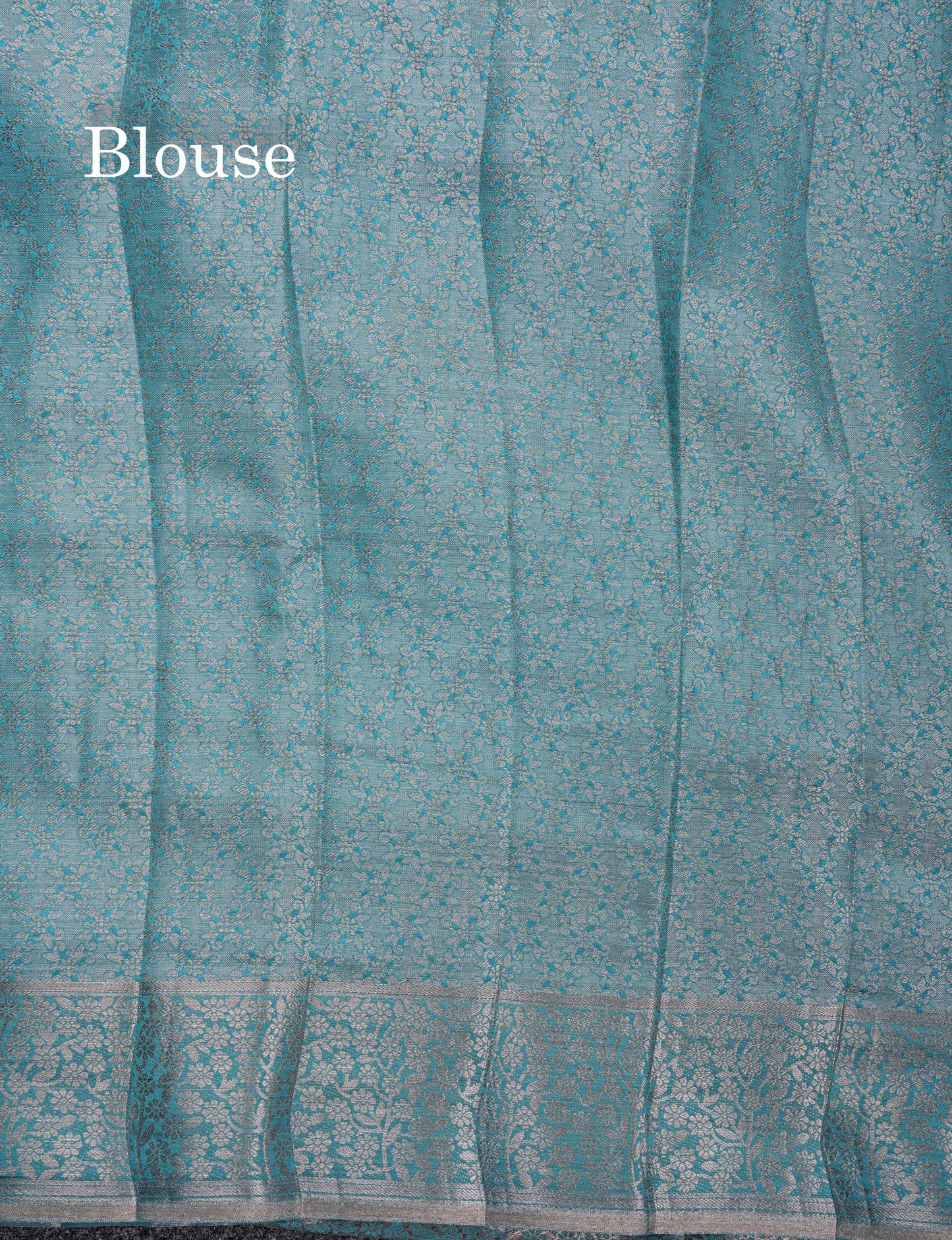 Beautiful Sky Blue Semi Raw Silk Saree With Fancy Border