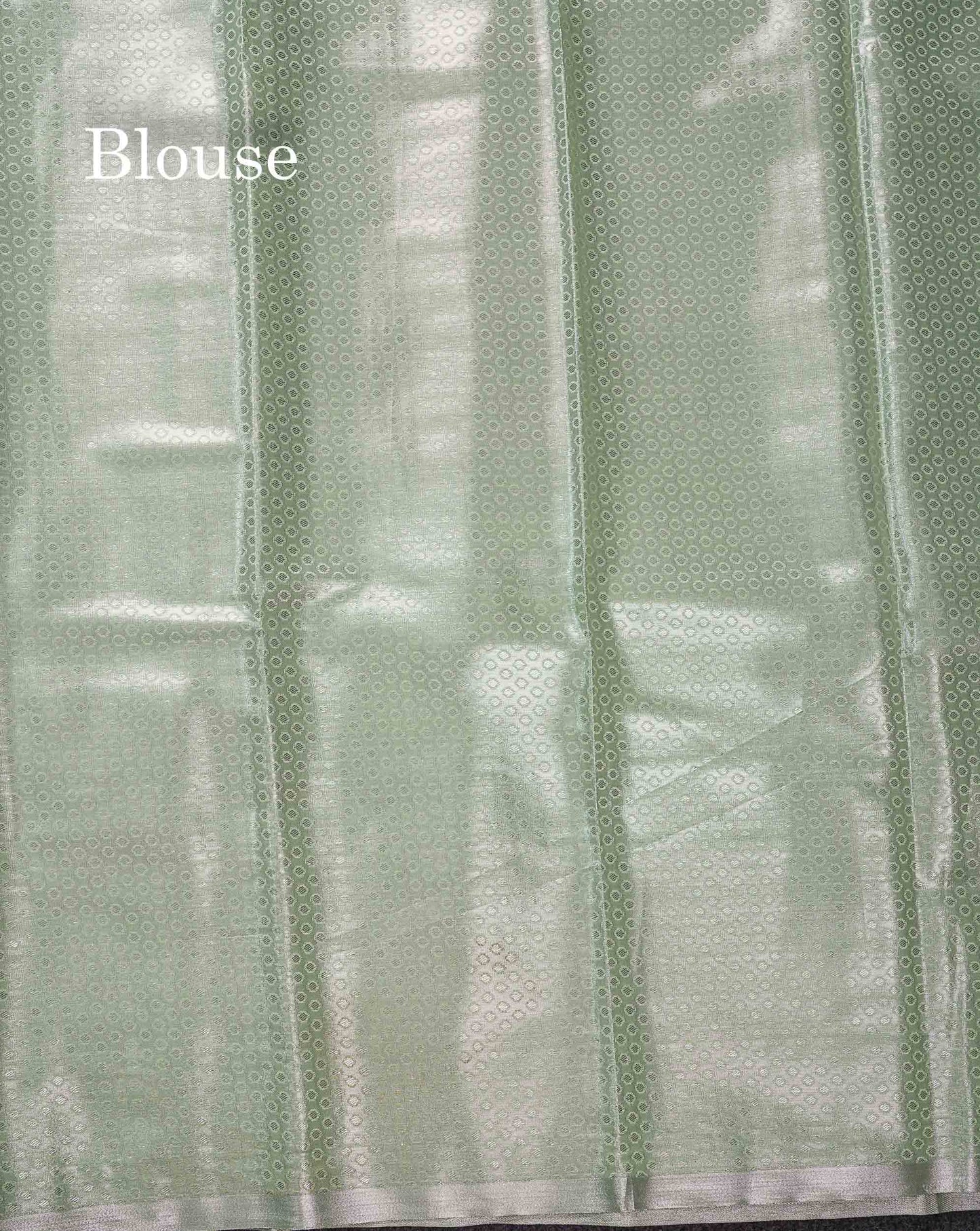 Light Sea Green Bridal Tissue Semi Silk Saree With Traditional Evening Morning Border