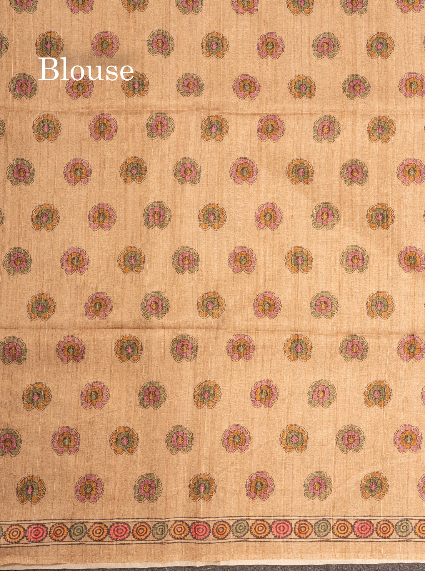 Green Kalamkari Design Semi Tussar Fancy Saree With Contrast Sandal Blouse
