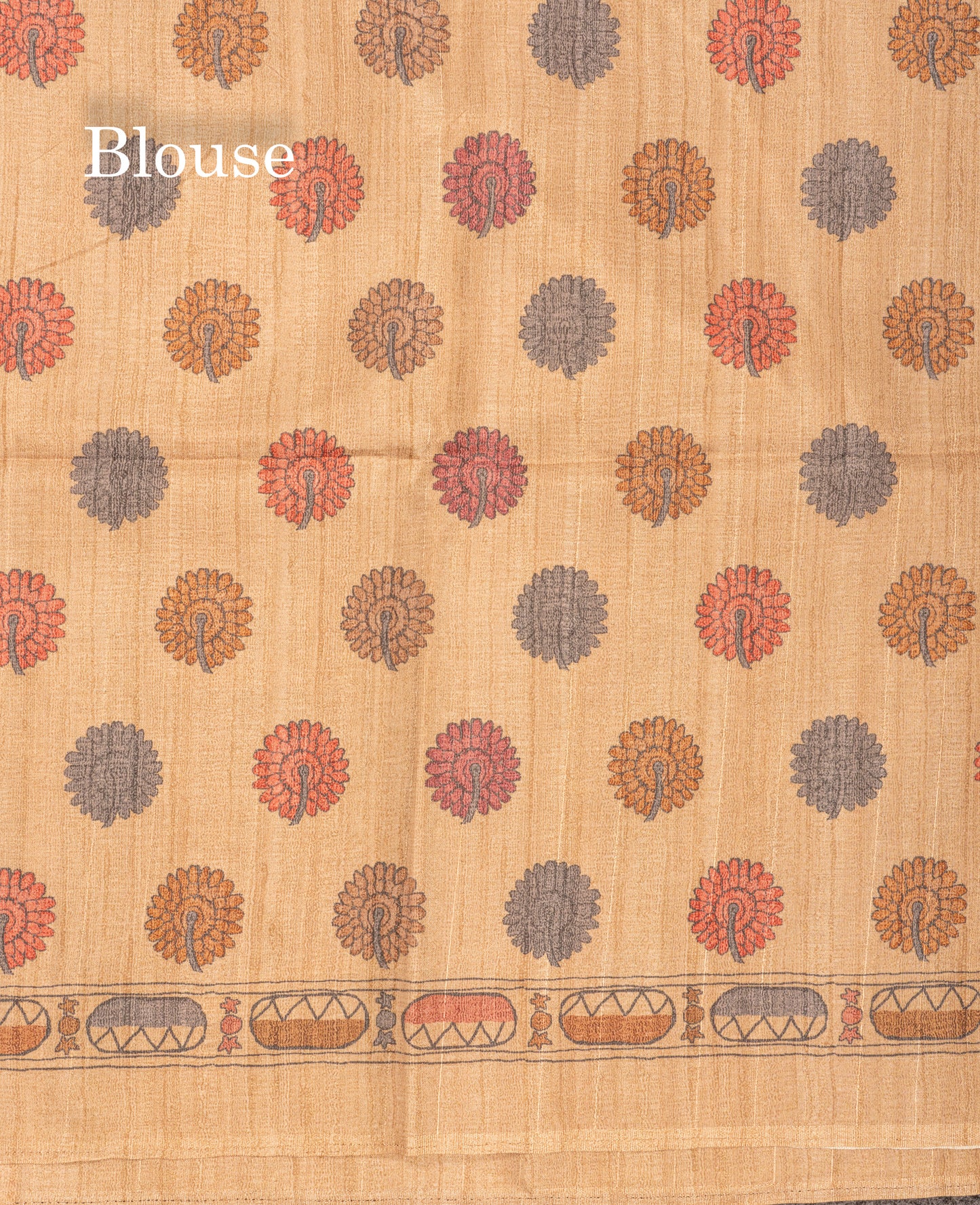 Purple Kalamkari Design Semi Tussar Fancy Saree With Contrast Sandal Blouse
