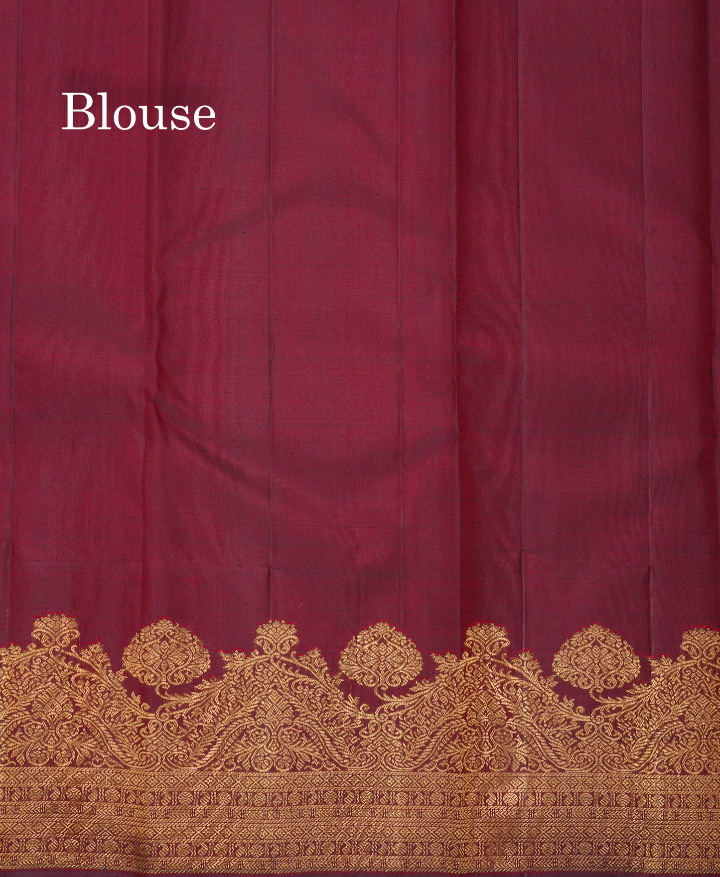 Dark Maroon Pure Kanjivaram Silk Saree With Traditional Turning Border