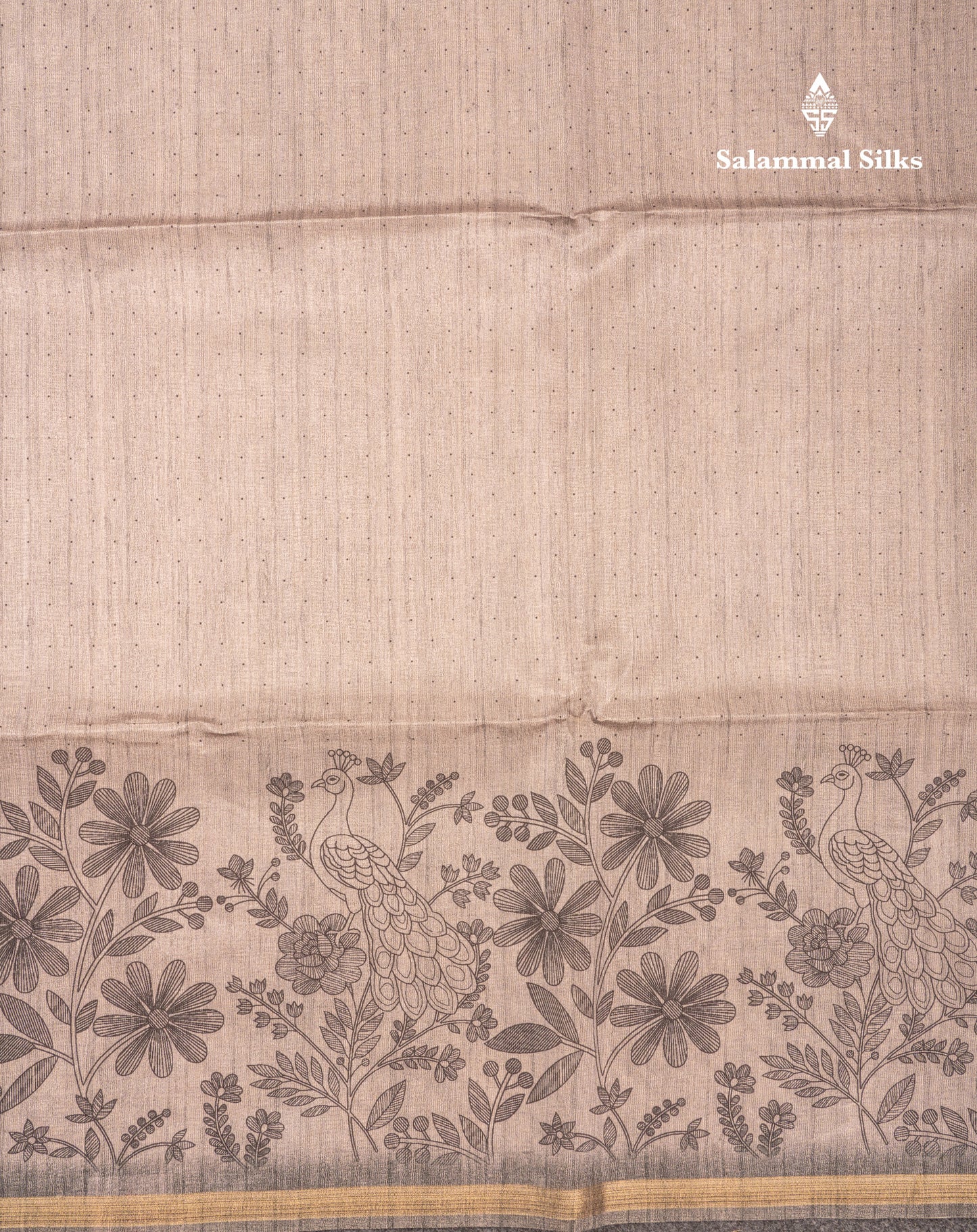 Grey Colour Semi Tussar Fancy Saree With Designer Blouse
