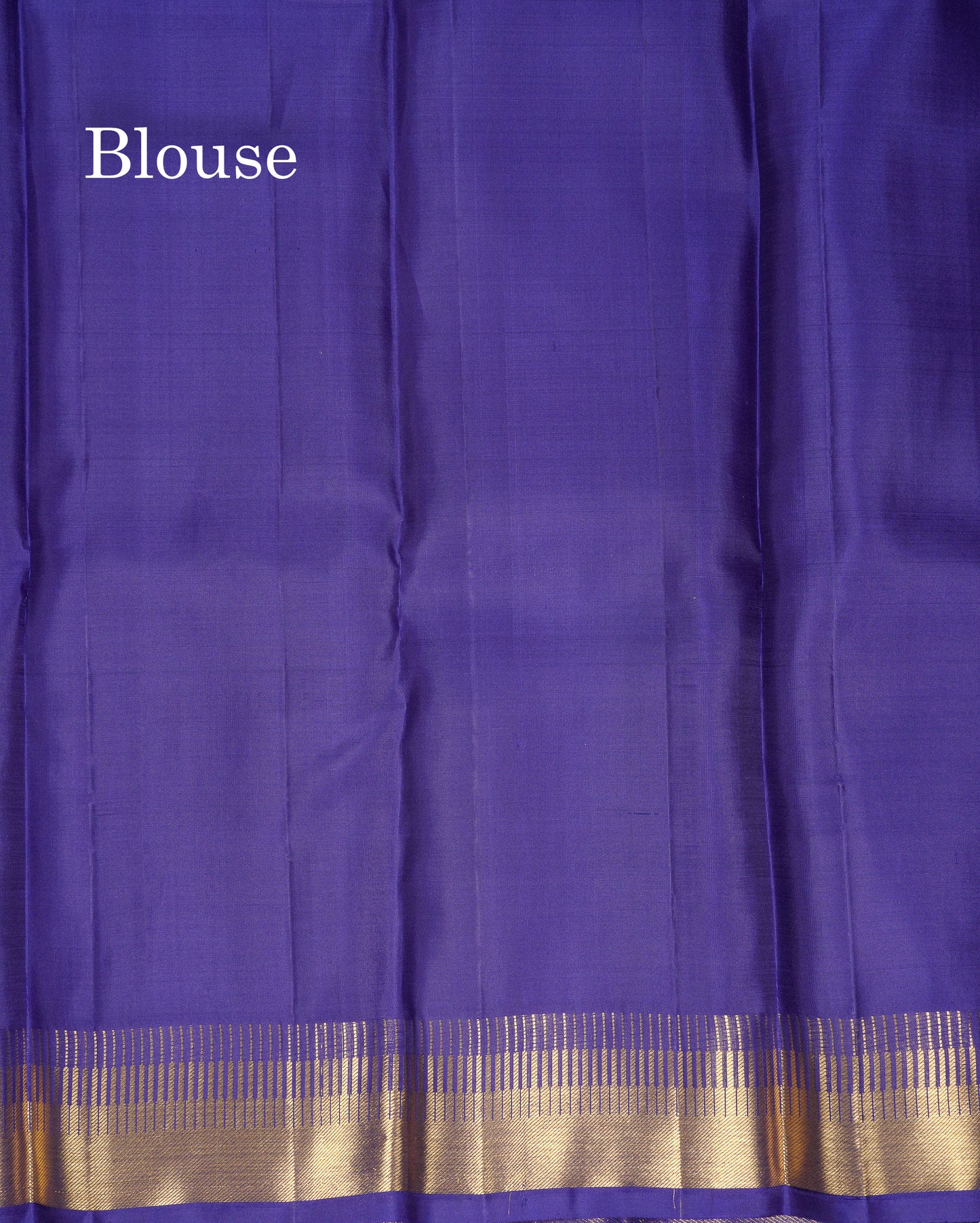 Beautiful Navy Blue Pure Kanjivaram Pure Silk Saree With Traditional Temple Border