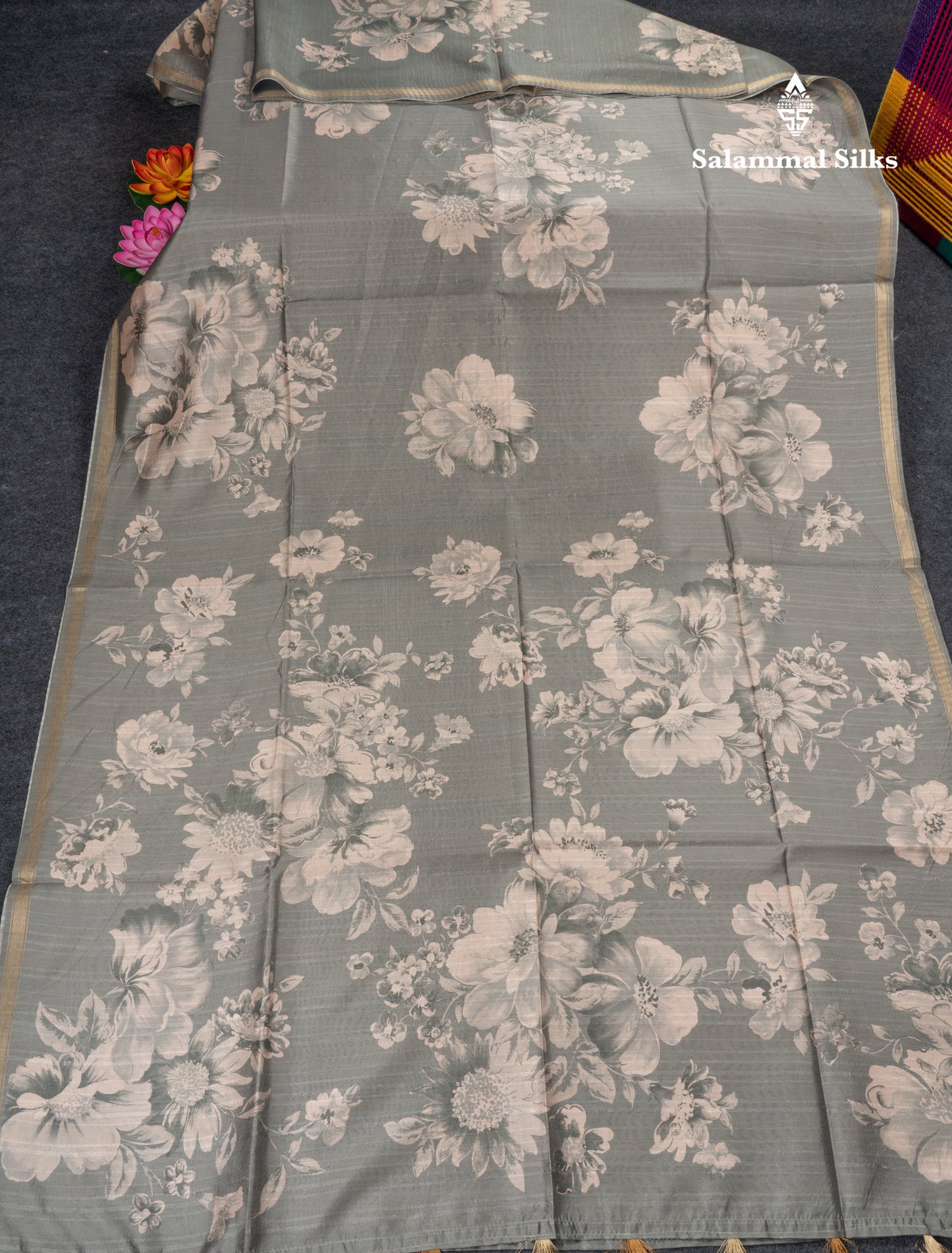 Pastel Blue Colour Semi Tussar Fancy Saree With Small Zari Border