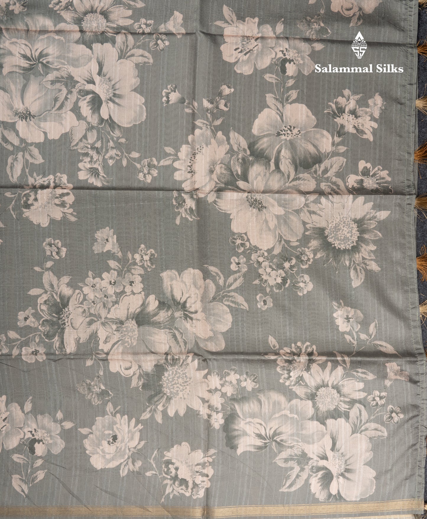 Pastel Blue Colour Semi Tussar Fancy Saree With Small Zari Border
