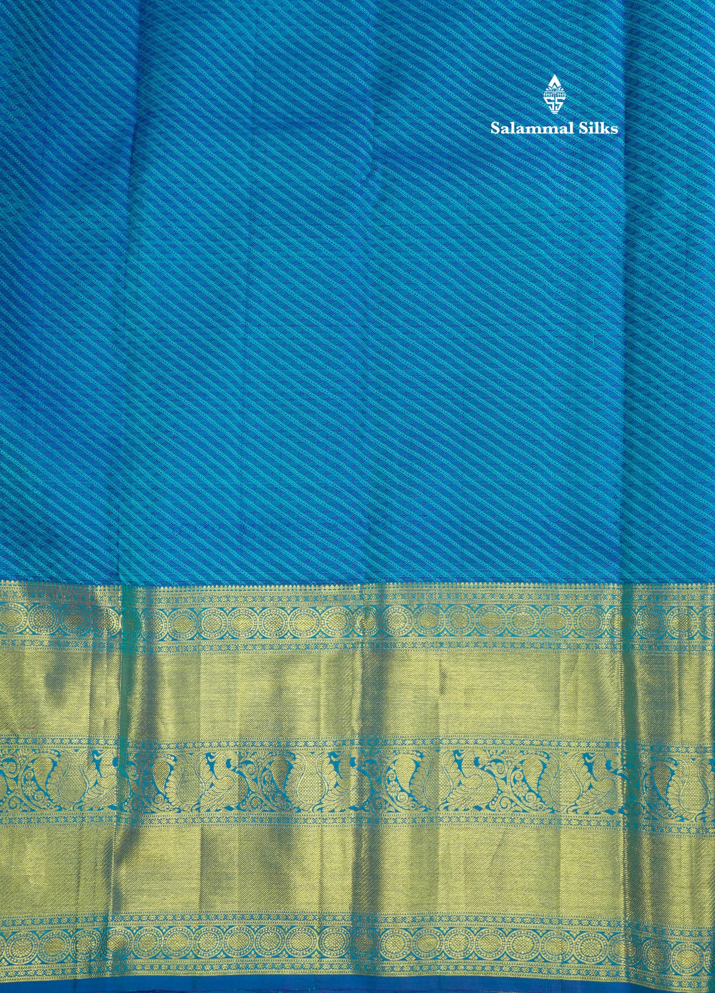 Ramar Blue Bridal Pure Kanjivaram Silk Saree With Royal Blue Long Border