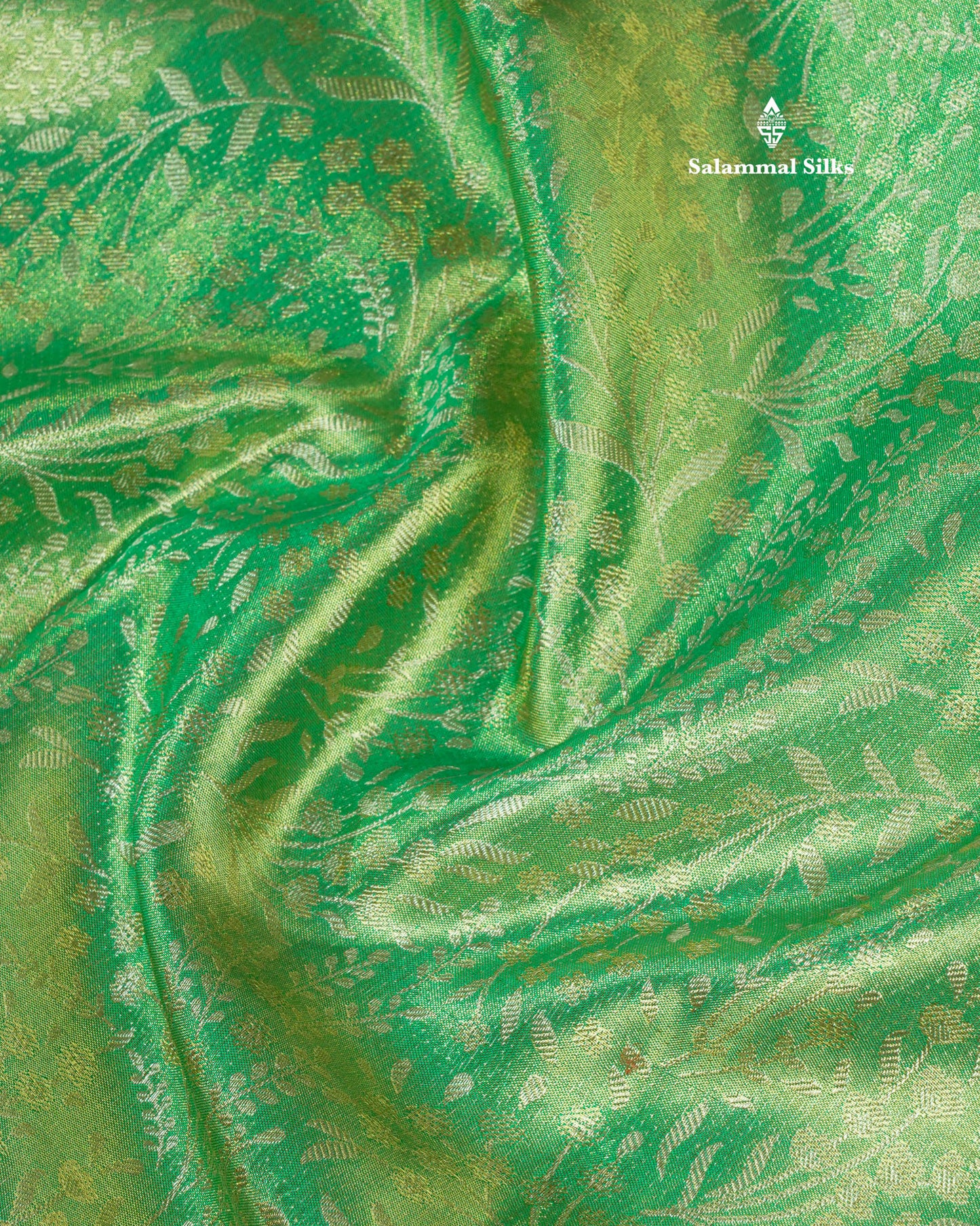 Beautiful Rexona Green Tissue Bridal Pure Kanjvaram Silk Saree With Lavander Border