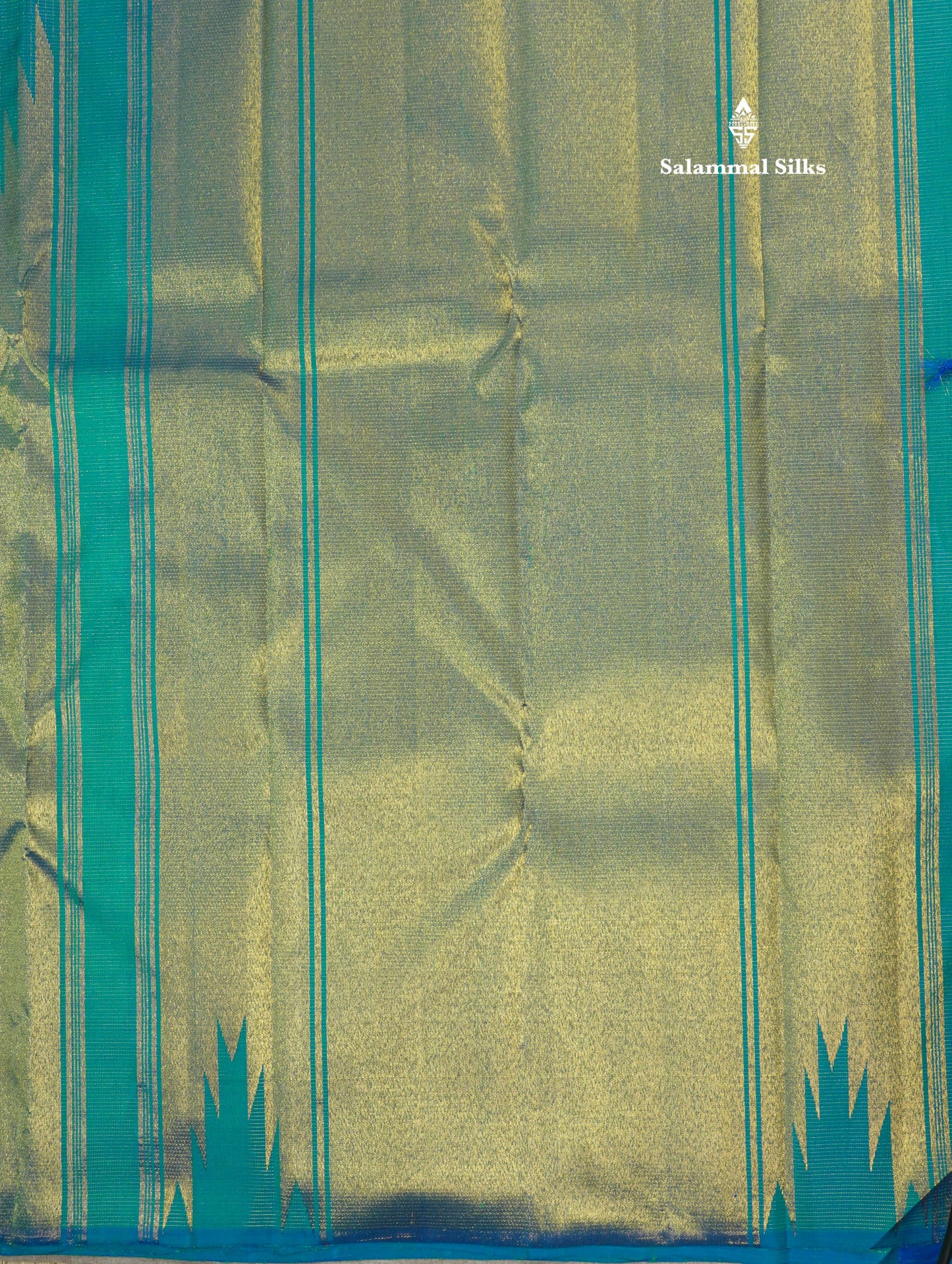 Peacock Blue Traditional Vairaoosi Checks Pure 8 Kol Kanjivaram Silk Saree With Rising Temple Border