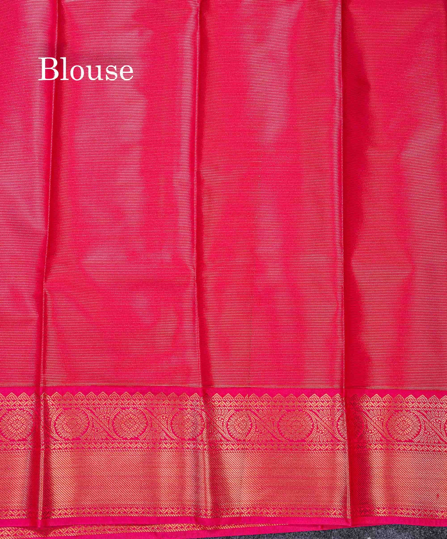 Beautiful Dark Navy Blue Vaira Oosi Lines Semi Silk Saree With Contrast Pink Traditional Border