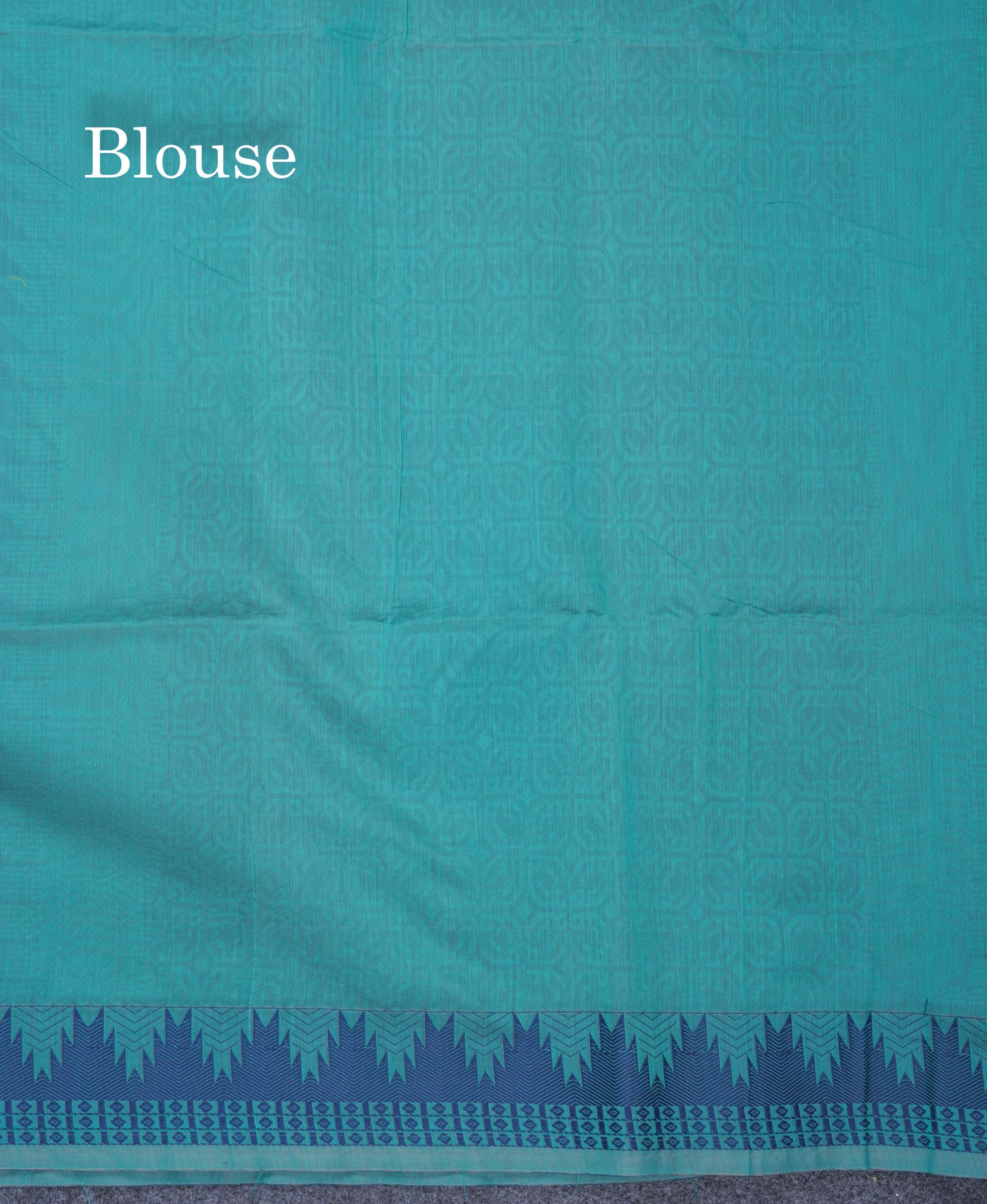Sapphire Green Beautiful Fancy Kora Cotton Saree With Contrast Navy Blue Traditional Temple Border