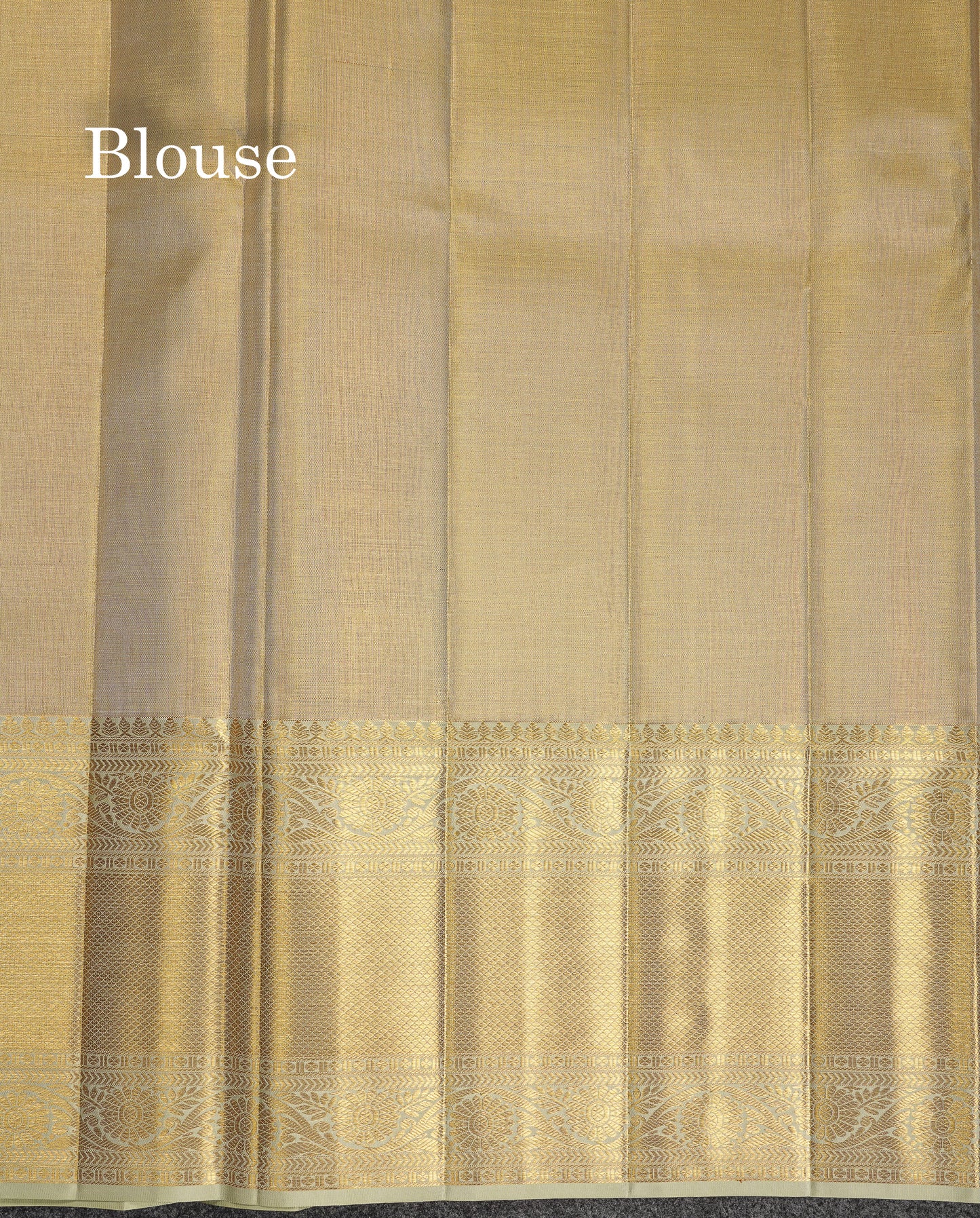 Beautiful Gold Tissue Menakari Work Bridal Pure Kanjivaram Silk Saree With Contrast Cream Green Traditional Evening Morning Border