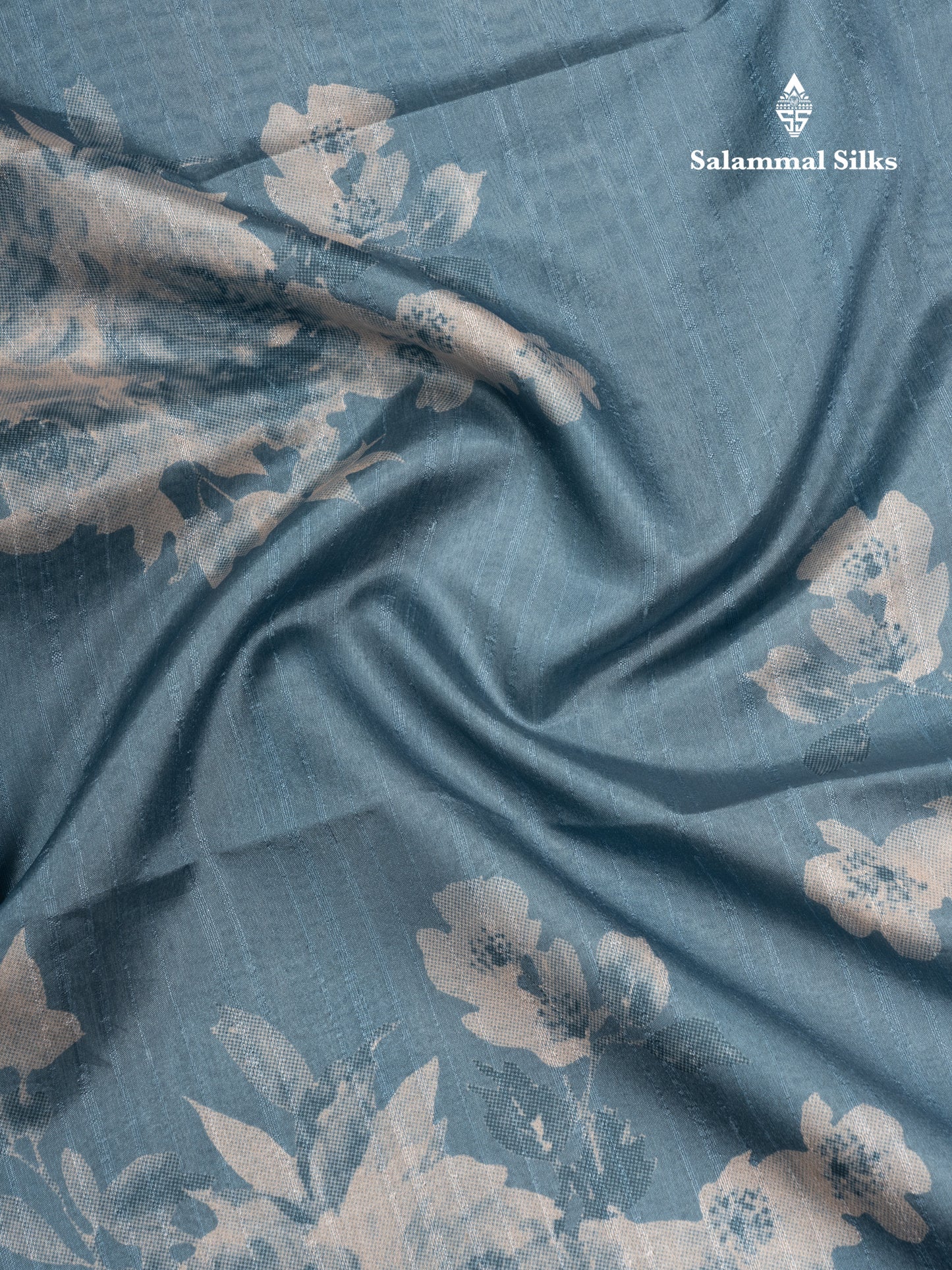 Pastel Blue Colour Semi Tussar Fancy Saree With Small Zari Border
