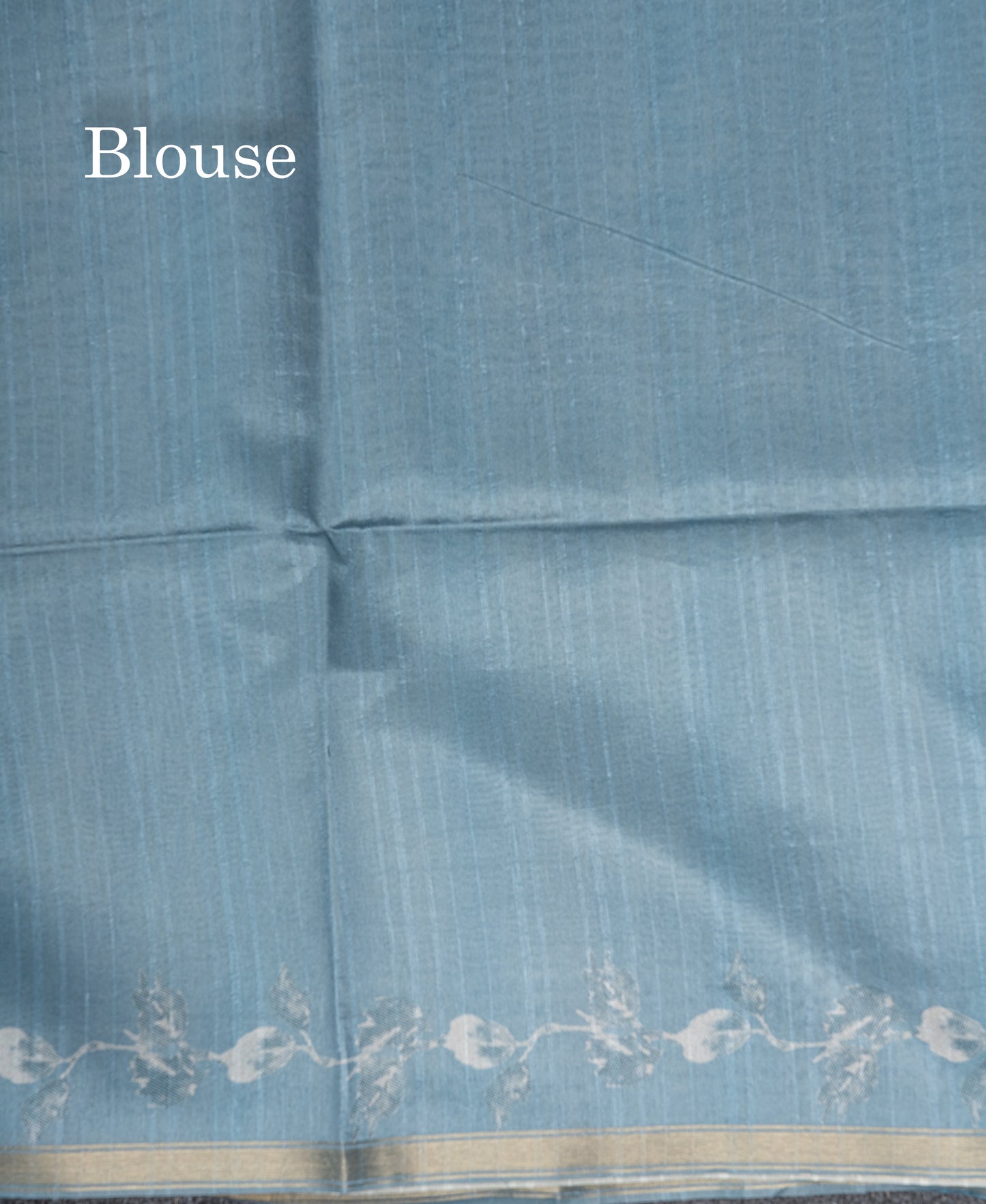 Pastel Blue Colour Semi Tussar Fancy Saree With Small Zari Border