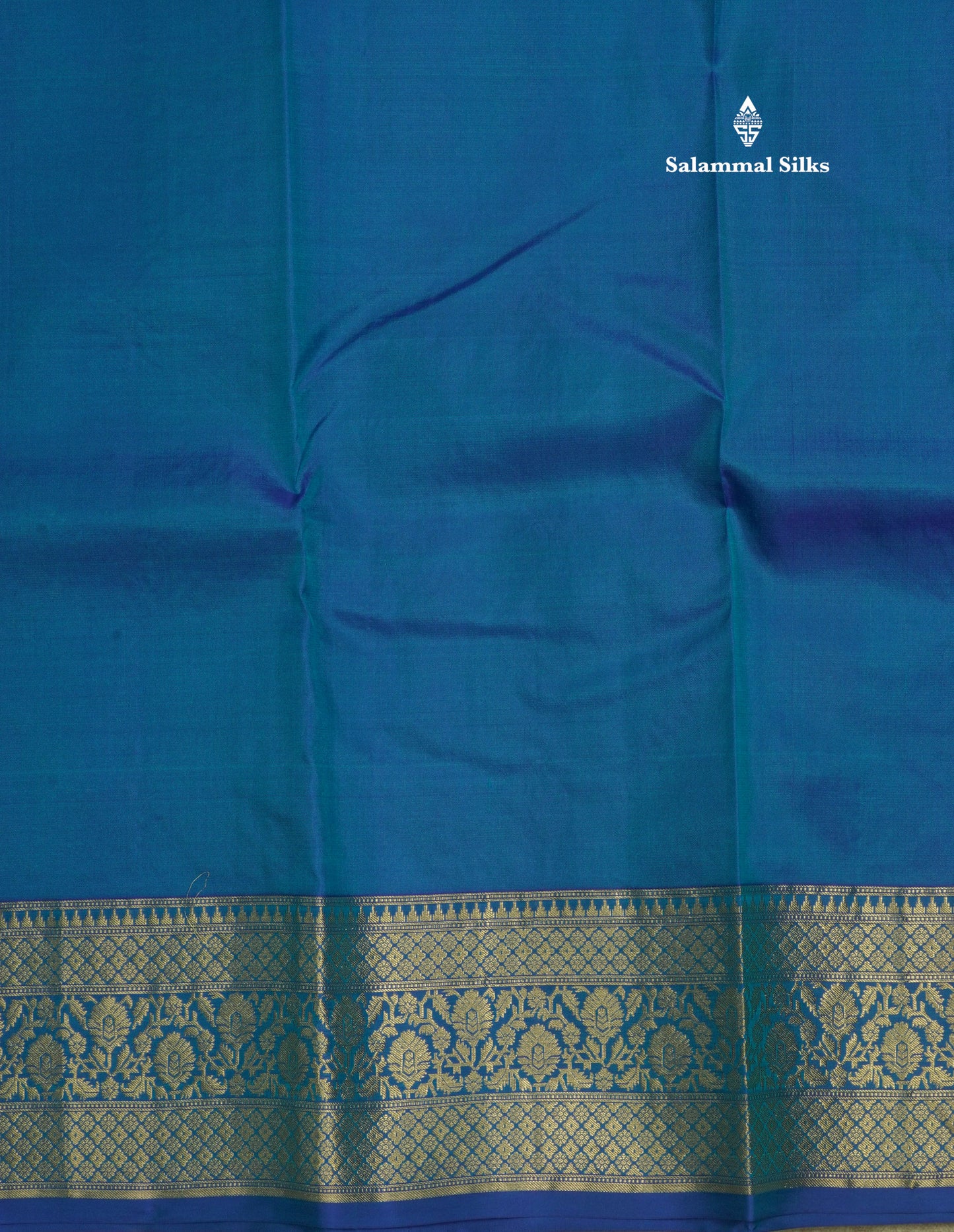 Peacock Blue Traditional Pure Kanjivaram Silk Saree With Self Border