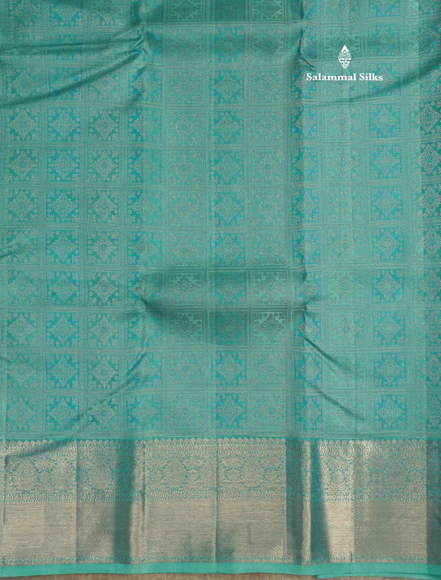 Light Anandha Blue Beautiful Bridal Pure Kanjivaram Silk Saree With Self Border