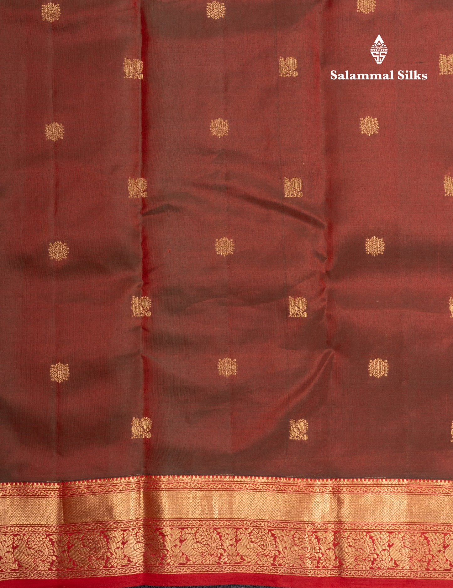 Dual Tone Dark Maroon Pure Silk Mix Saree With Contrast Chilly Red Border