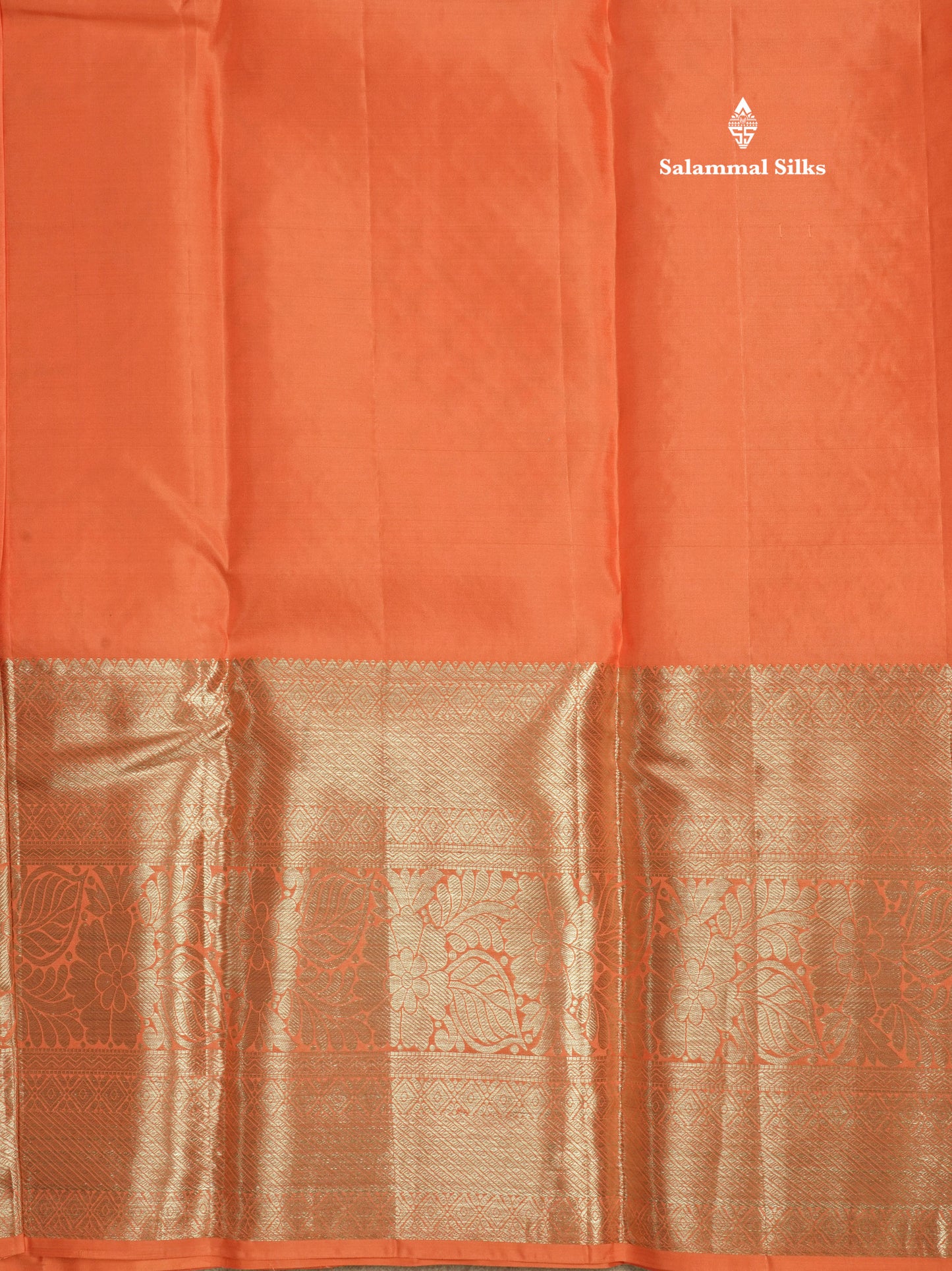 Orange Bridal Pure Kanjivaram Silk Saree With Self Border