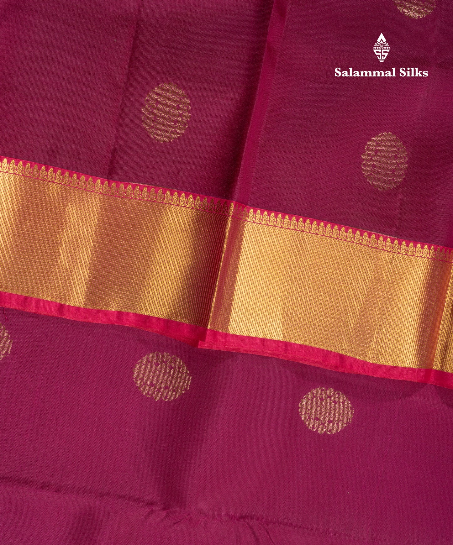 Peacock Green Pure Silk Mix Saree With Contrast Magenta Border