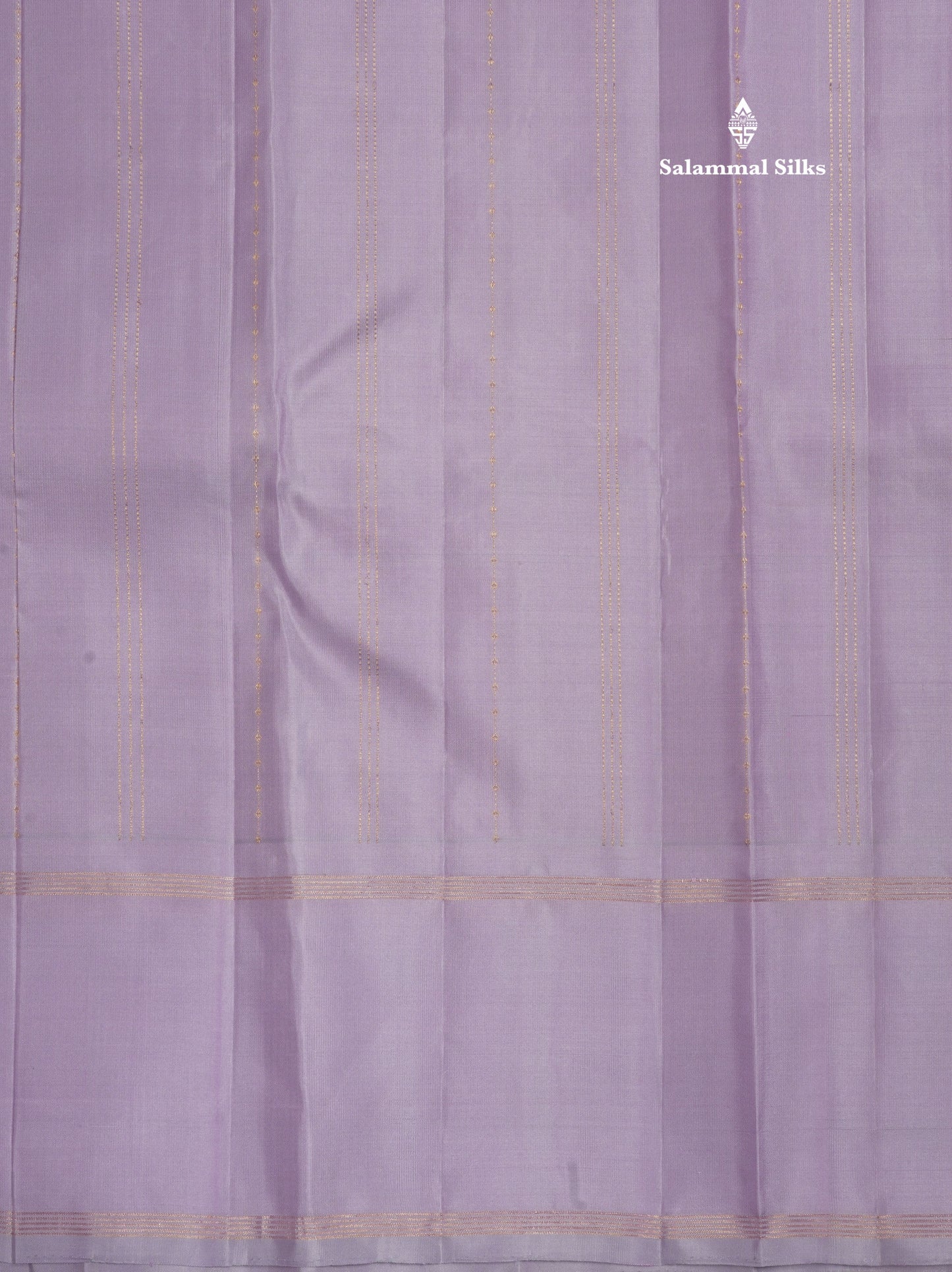 Baby Pink Fancy Gold Silver Zari Lines Pure Kanjivaram Silk Saree With Light Lavander Border