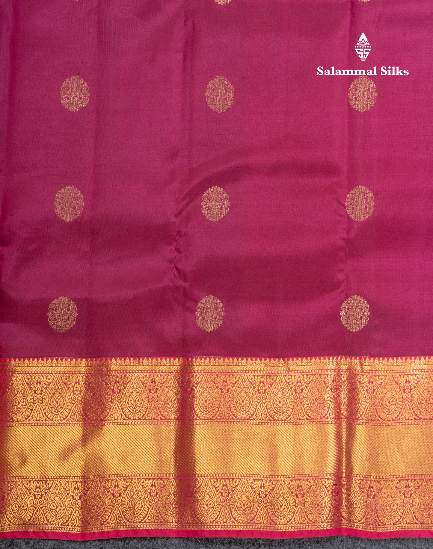 Peacock Green Pure Silk Mix Saree With Contrast Magenta Border