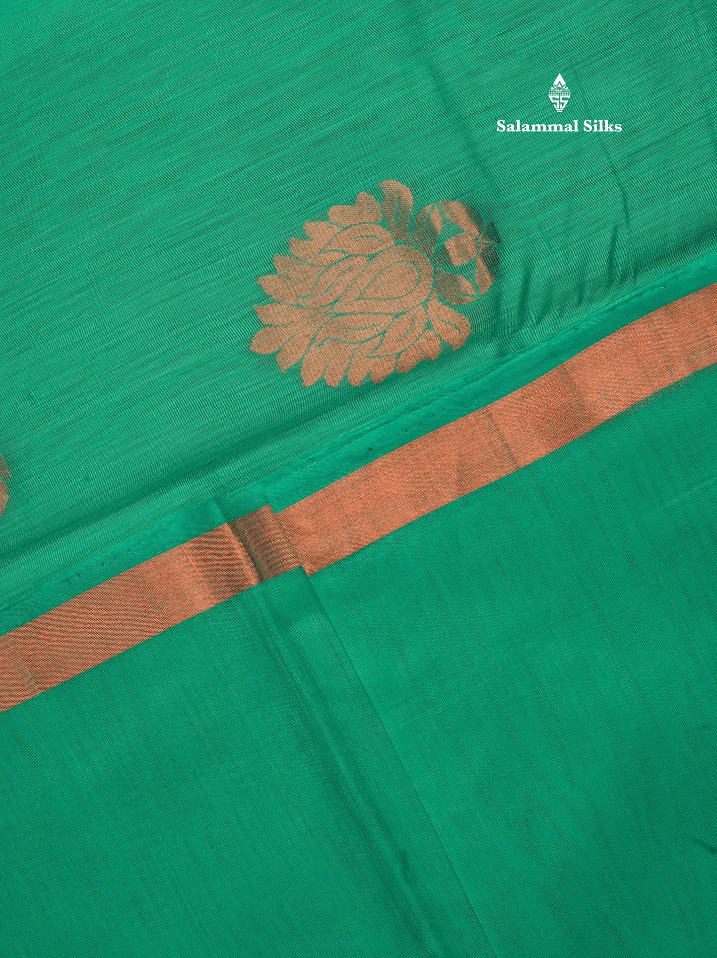Sapphire Green Beautiful SICO Cotton Saree With Rama Blue Border
