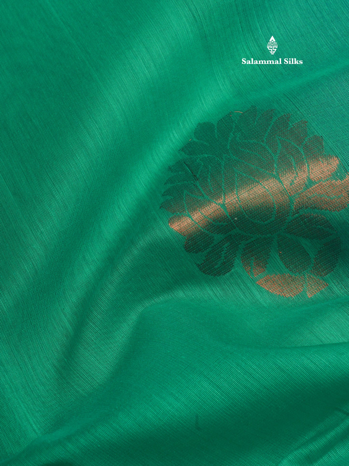 Sapphire Green Beautiful SICO Cotton Saree With Rama Blue Border