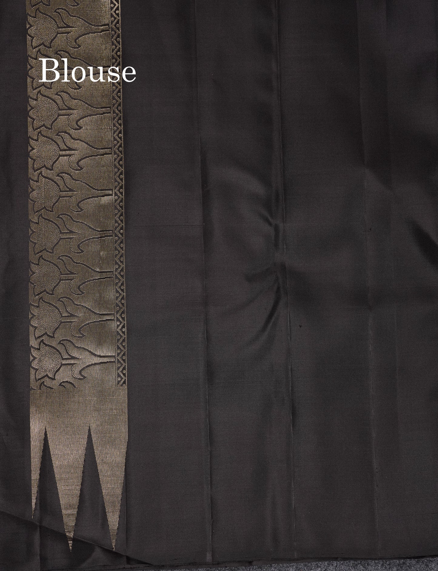 Beautiful Gold Zari Work Pure Kanjivaram Silk Saree With Tradiional Temple Border