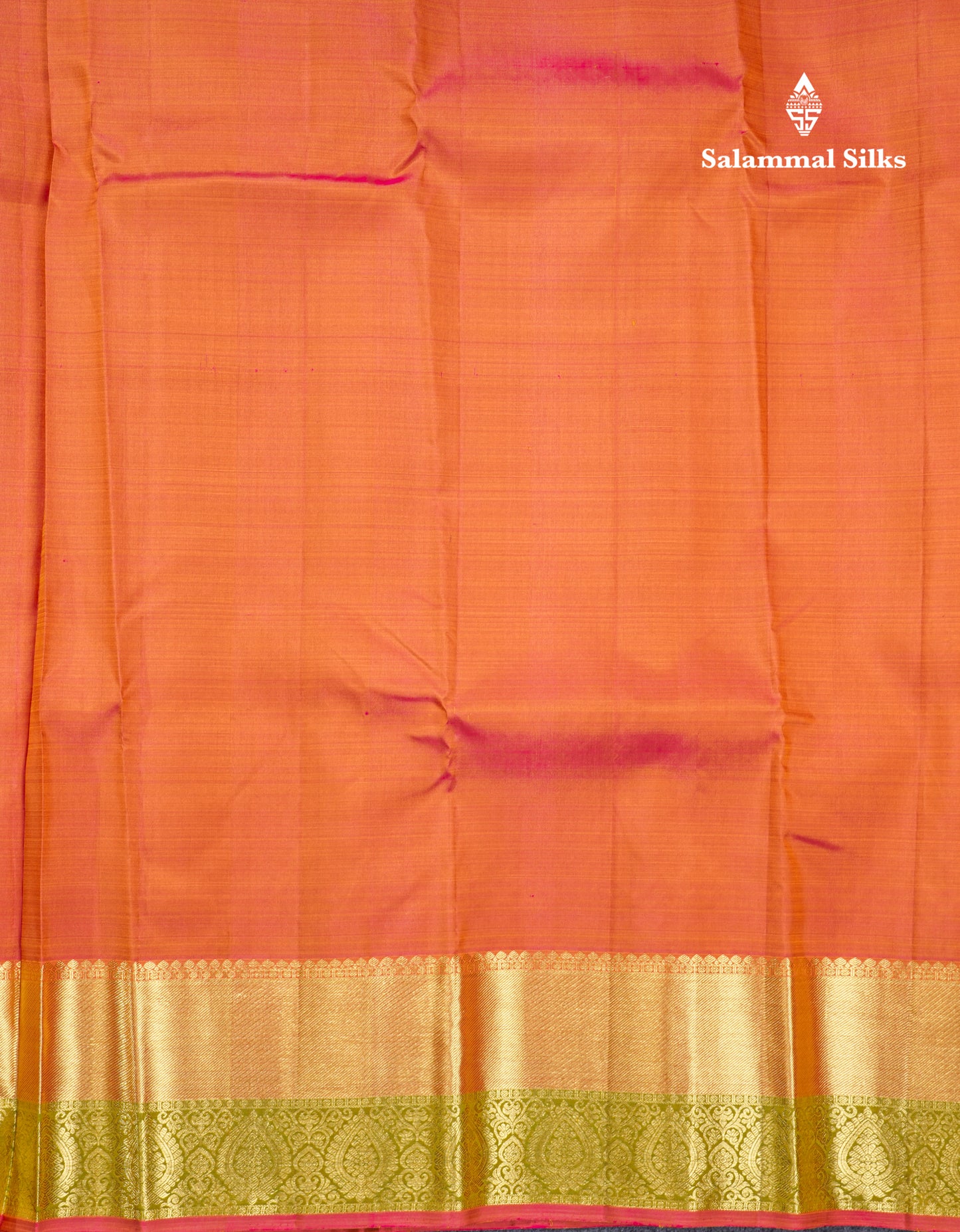 Fanta Orange Beautiful Gold And Silver Zari Lines Pure Kanjivaram Silk Saree With Evening Morning Border