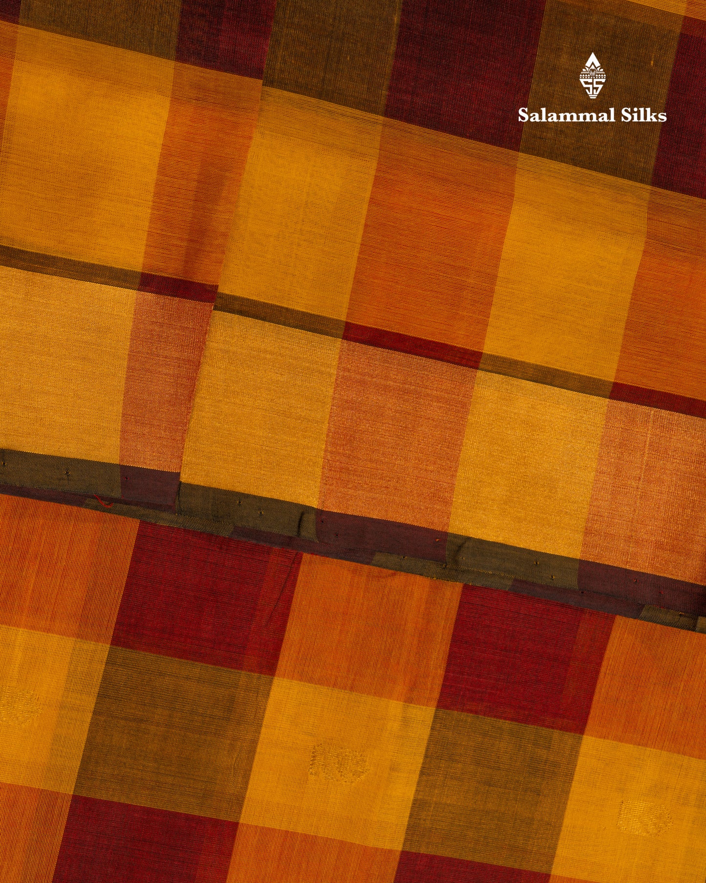 Paalum Pazham Checks Pure Silk Cotton Saree With Contrast Parrot Green Pallu