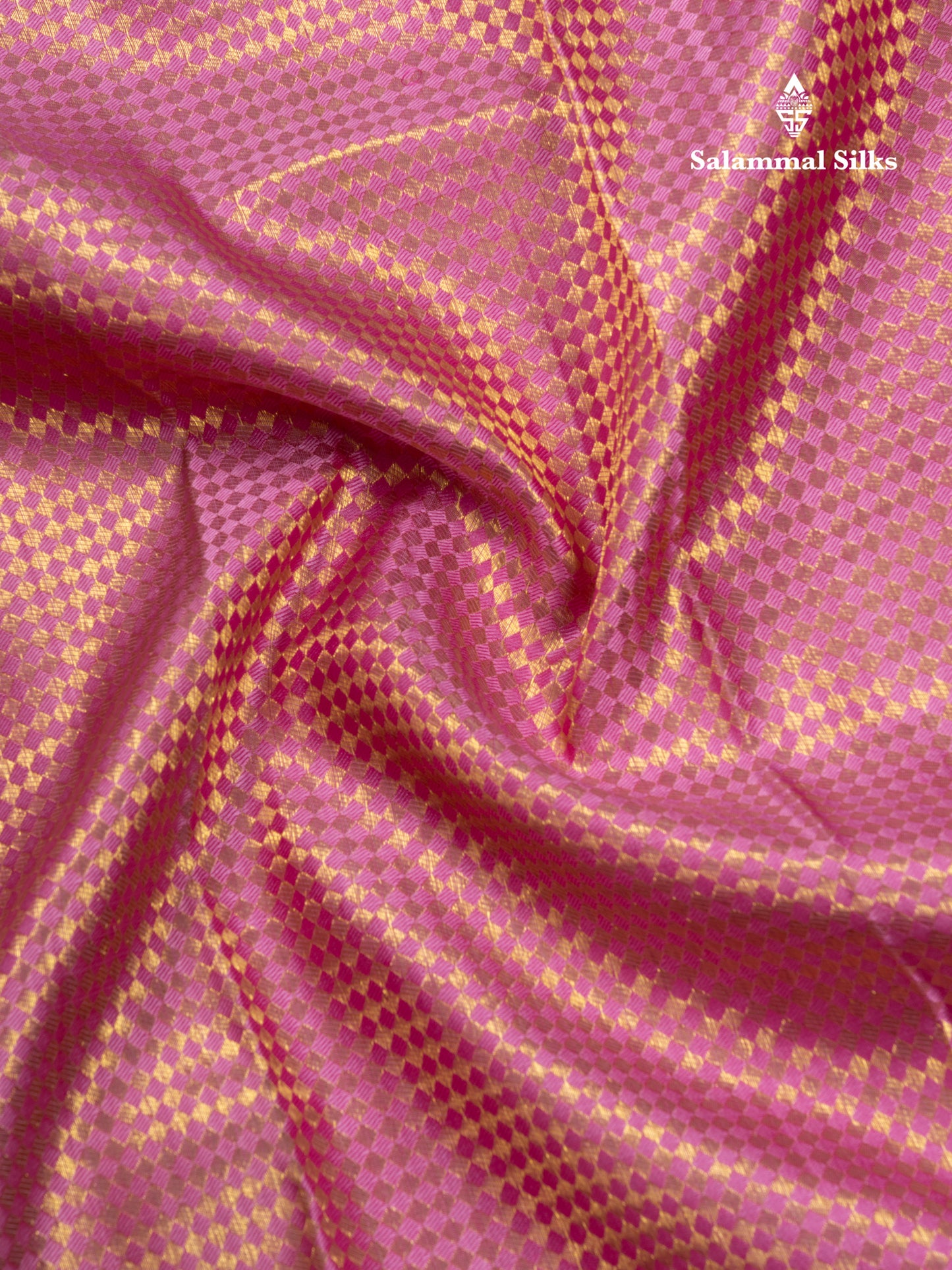 Beautiful Light Pink Bridal Pure Kanjivaram Silk Saree With Contrast Magenta Pink Blouse