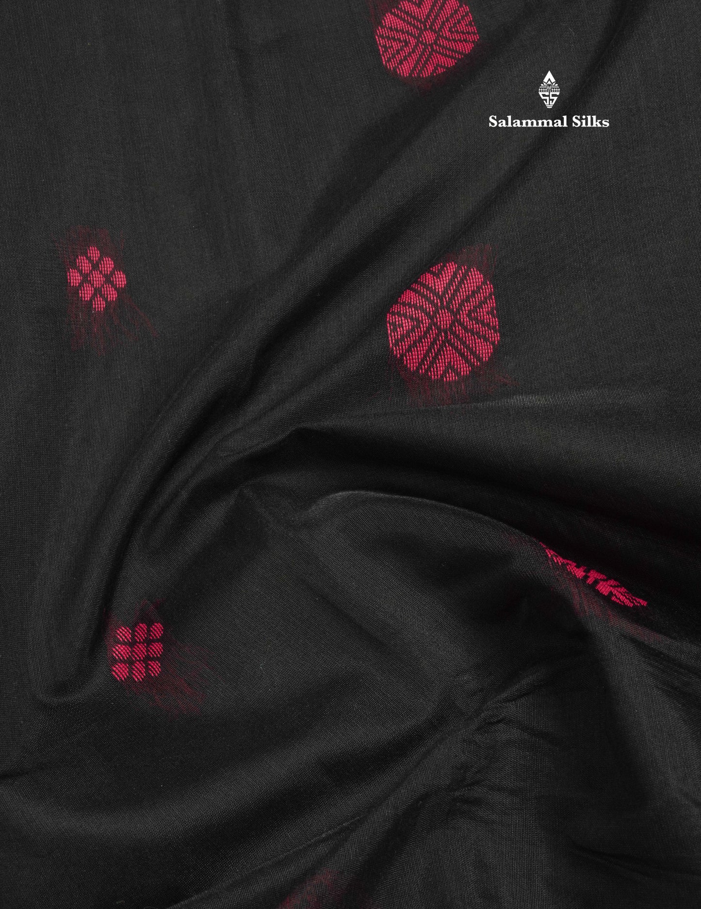 Black Beautiful SICO Cotton Saree With Magenta Border