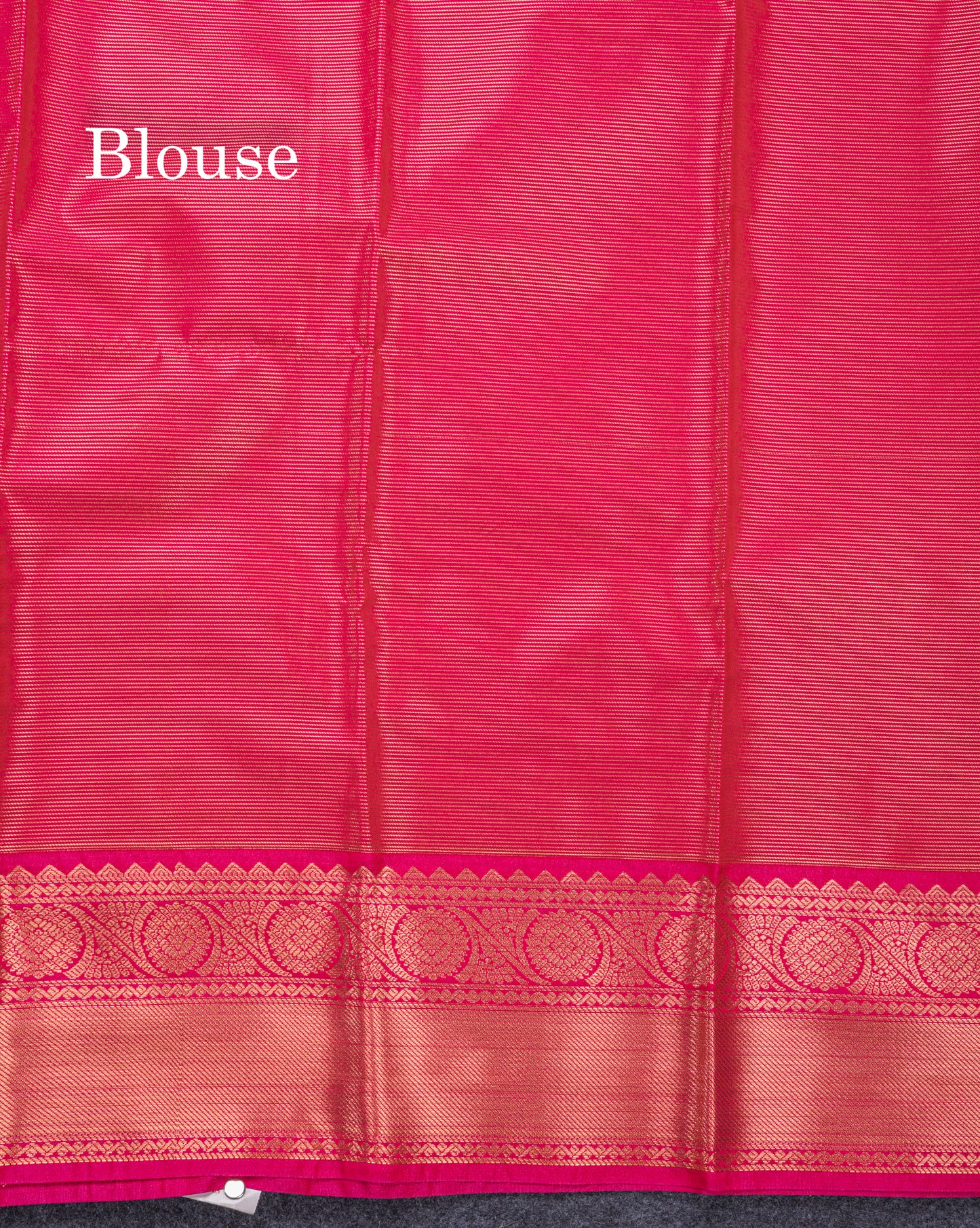 Mustard Yellow Vaira Oosi Semi Silk Saree With Contrast Pink Traditional Border