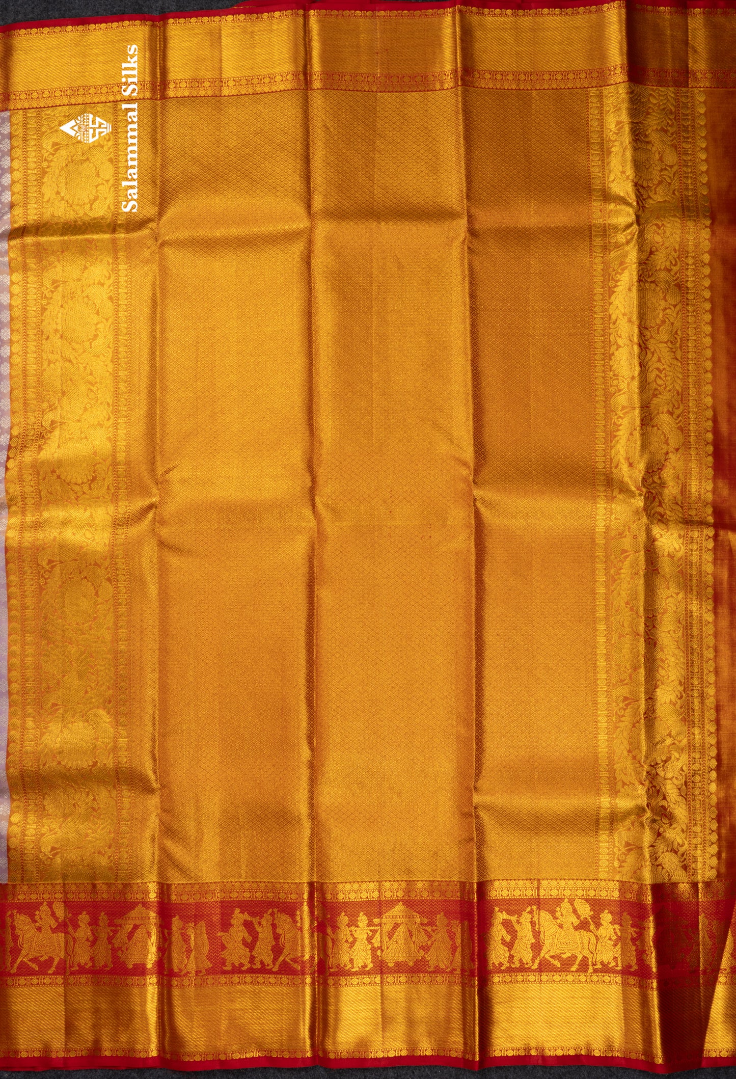 Beautiful Light Lavender Tissue Bridal Pure Kanjivaram Silk Saree With Contrast Chilly Red Pallaku Border