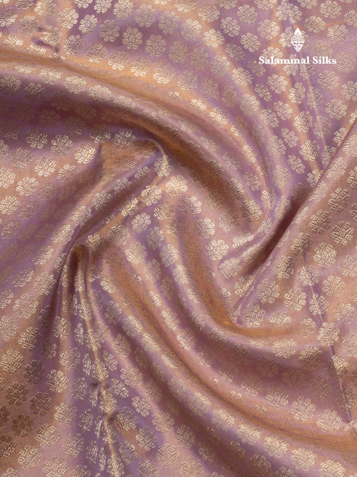 Beautiful Light Lavender Tissue Bridal Pure Kanjivaram Silk Saree With Contrast Chilly Red Pallaku Border