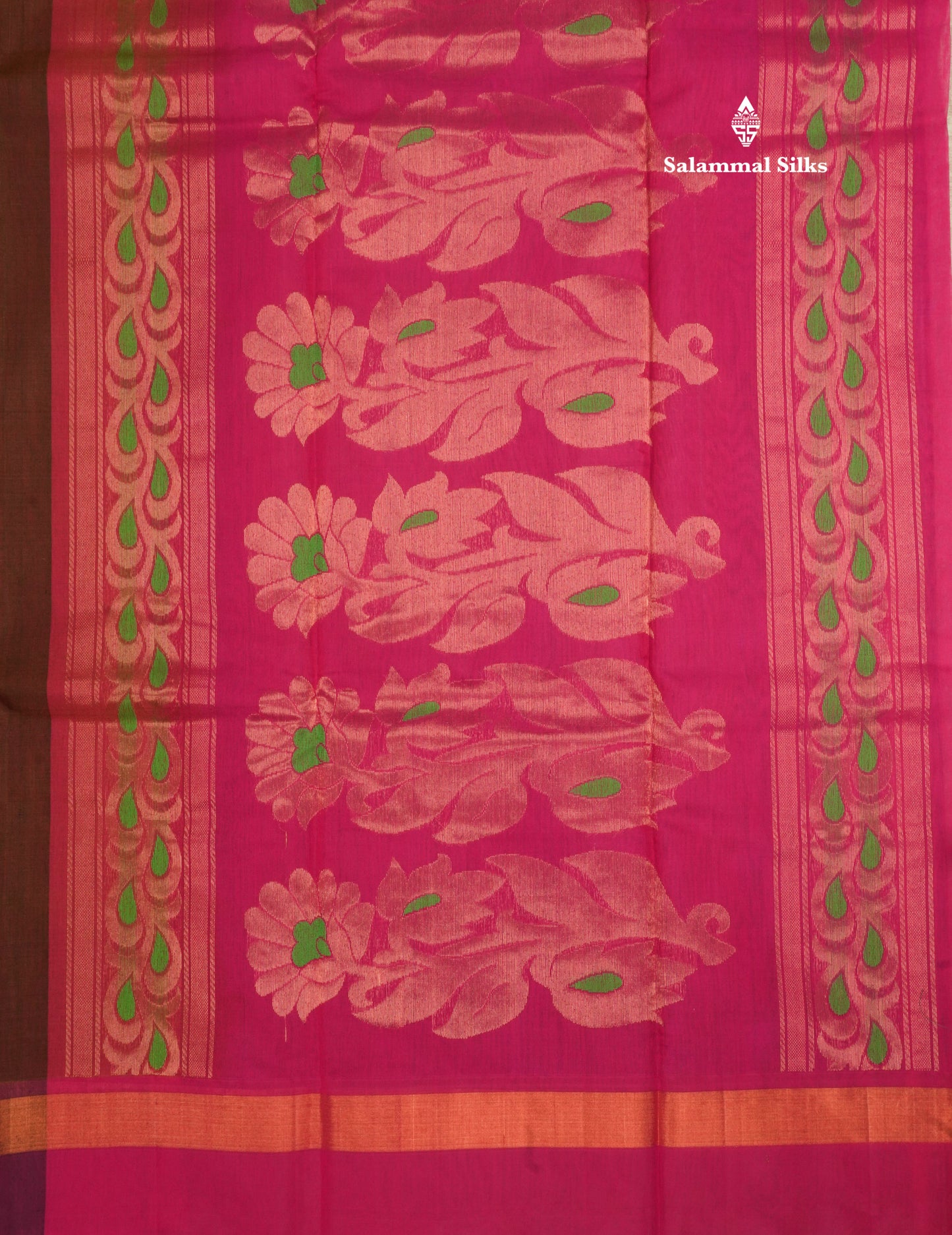 Olive Mustard Yellow Beautiful SICO Cotton Saree With Magenta Border