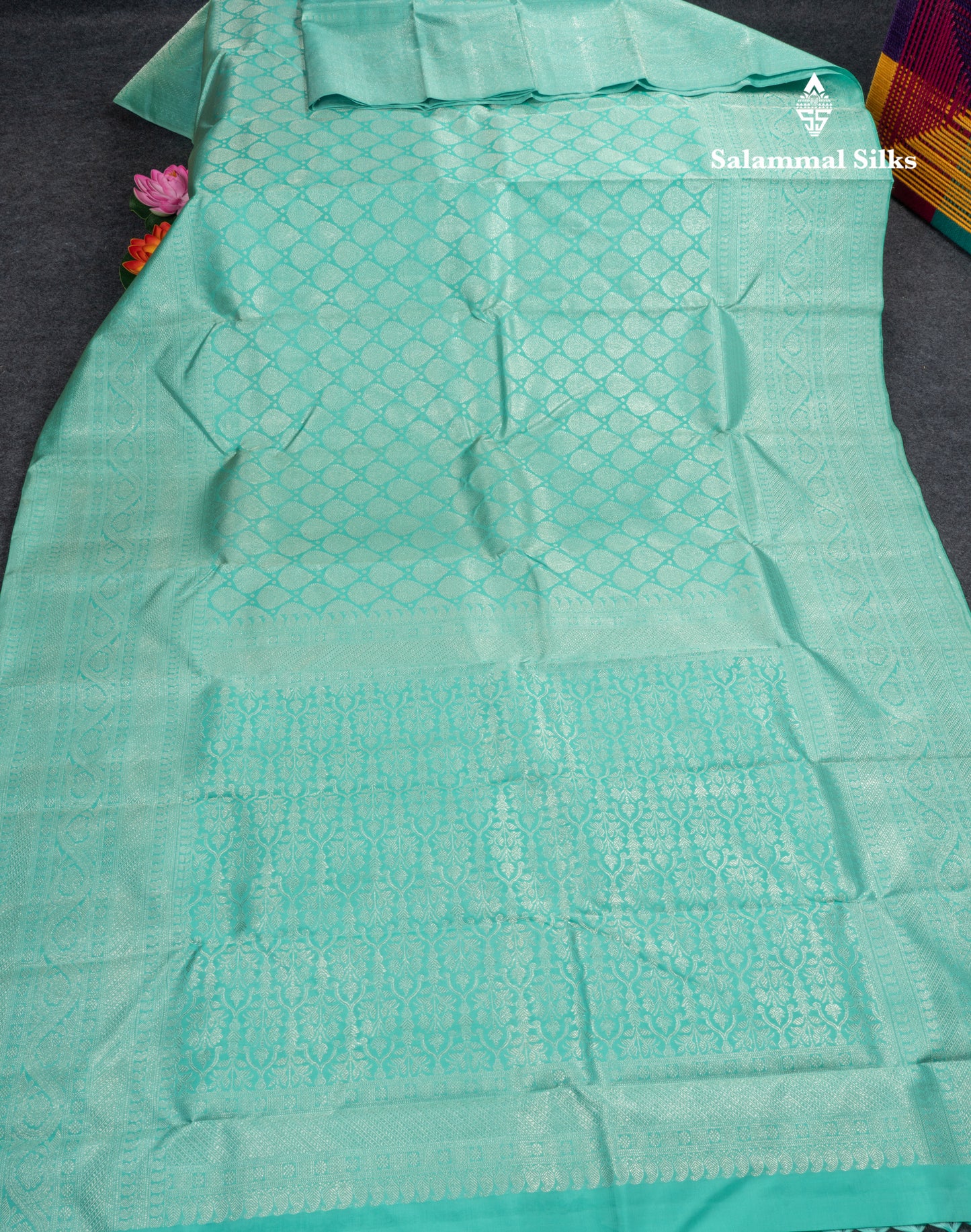 Kanjivaram Light Ananda Pure Silk Saree With Silver Zari Border