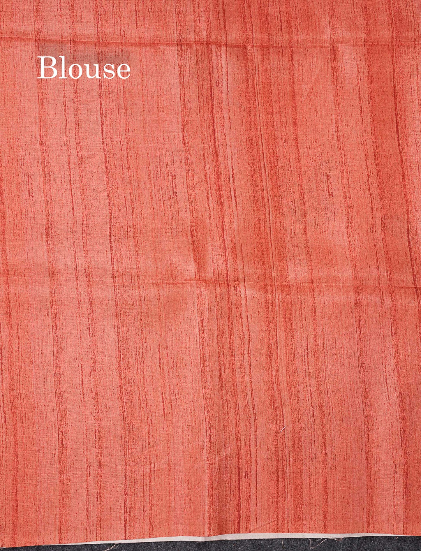 Beautiful Peach Semi Tussar Fancy Saree With Contrast Light Pink Flower Design Border