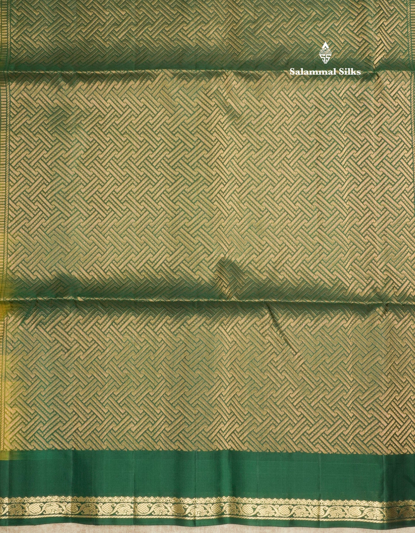 Mustard Yellow Pure Kanjivaram Soft Silk Saree With Contrast Bottle Green Small Traditional Border