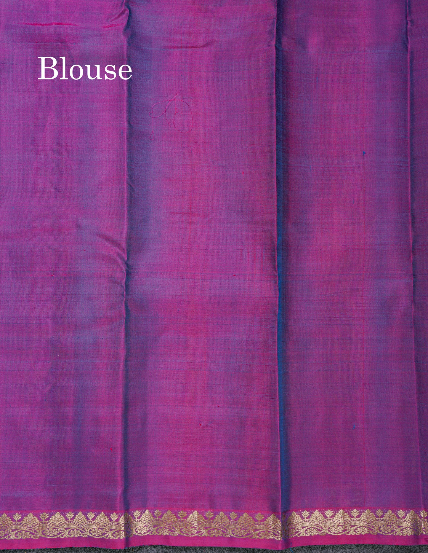 Beautiful Dual Tone Peacock Blue Pure Kanjivaram Silk Saree With Contrast Vadamalli Traditional Small Border