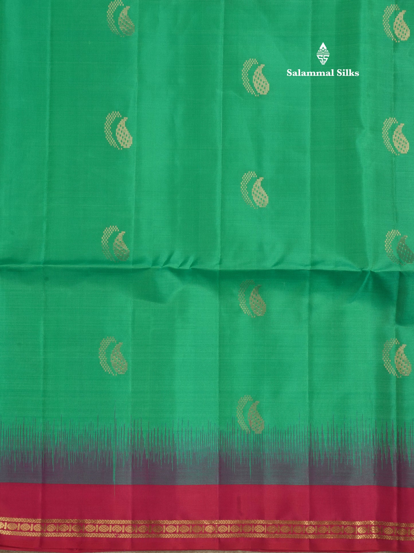 Parrot Green Pure Kanjivaram Soft Silk Saree With Contrast Pink Small Traditional Border