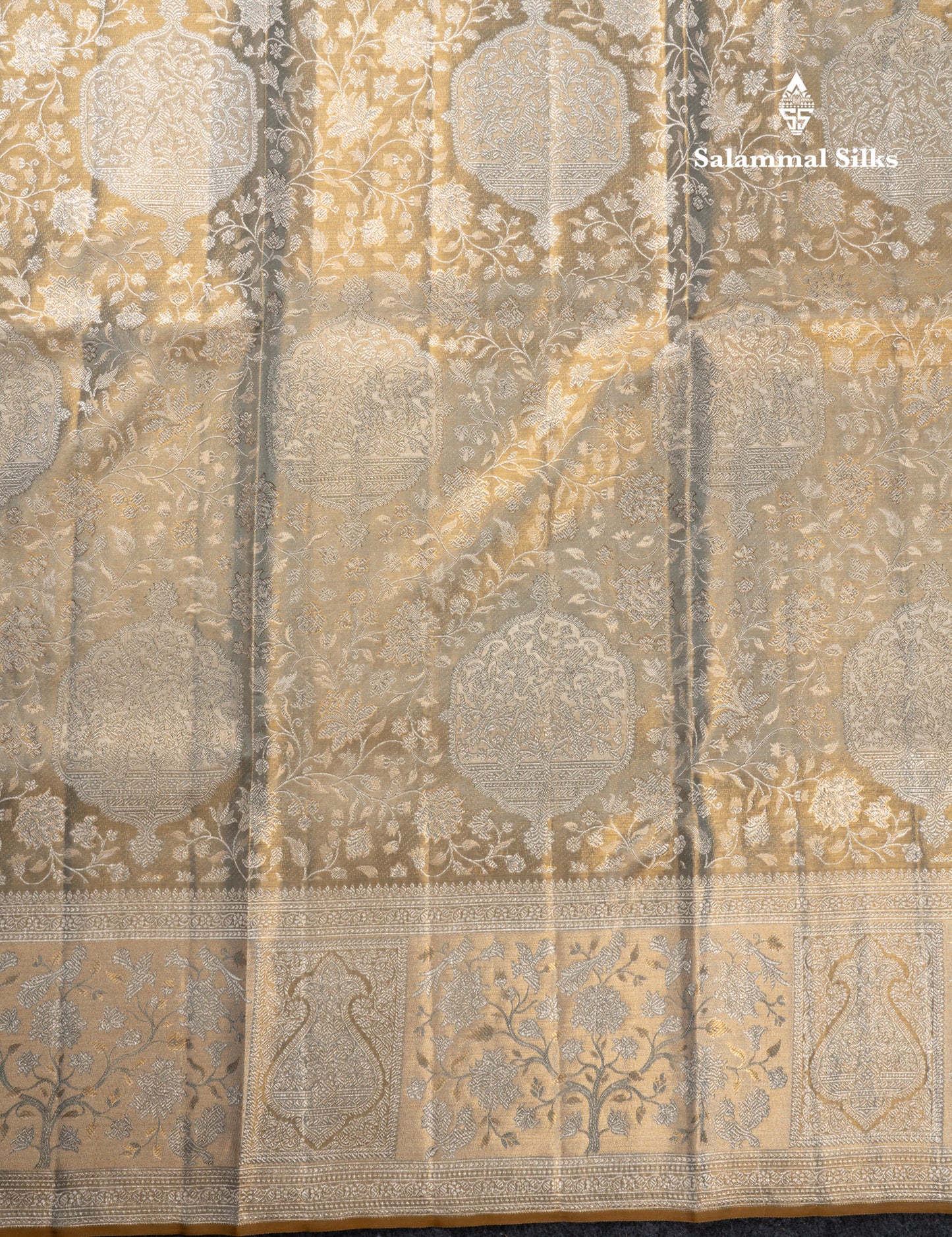 Beautiful Silver Tissue Bridal Pure Kanjivaram Silk Saree
